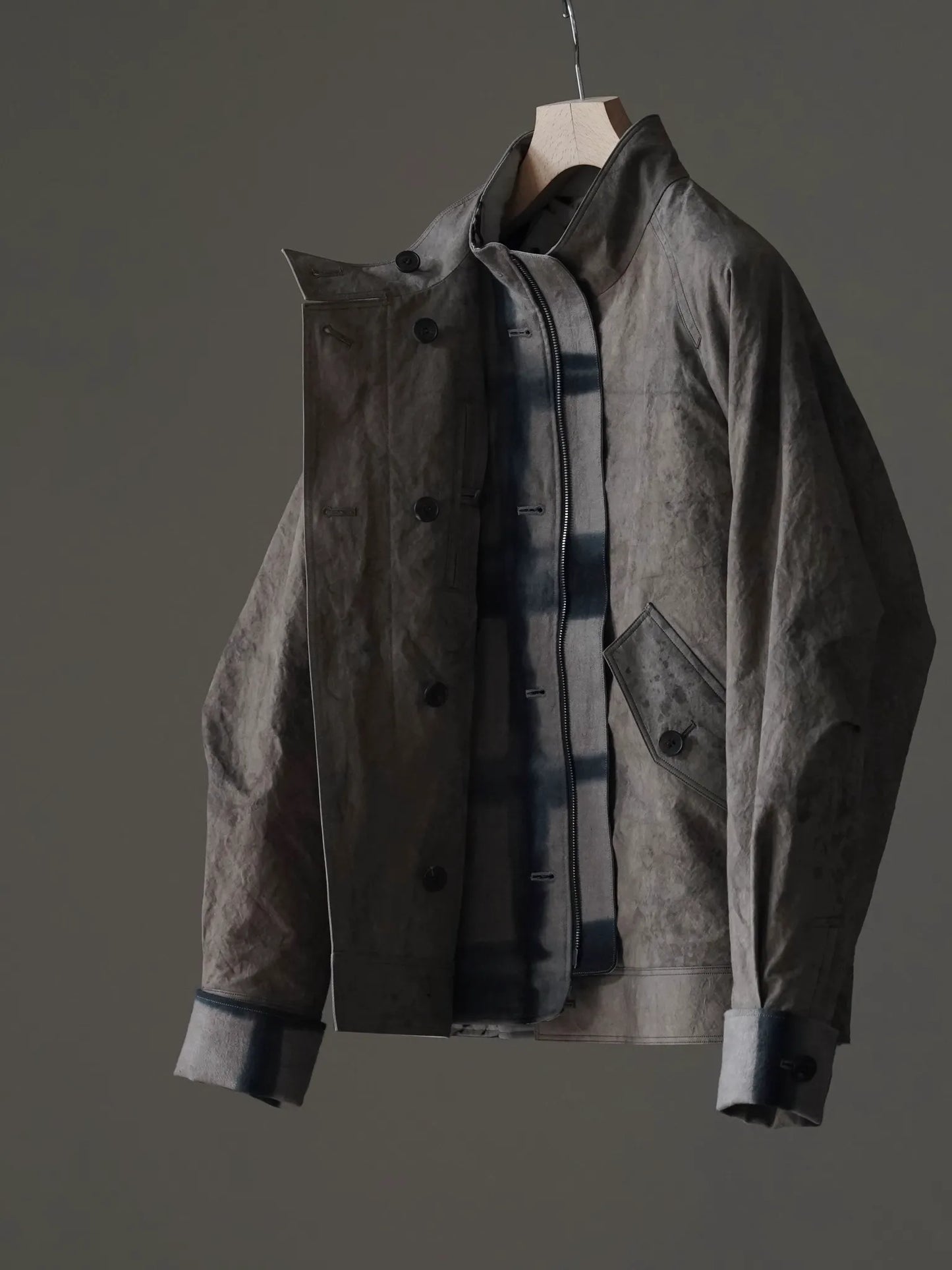 山内 | 3wayシールドコットン・ジップジャケット brown×arimatsu brown