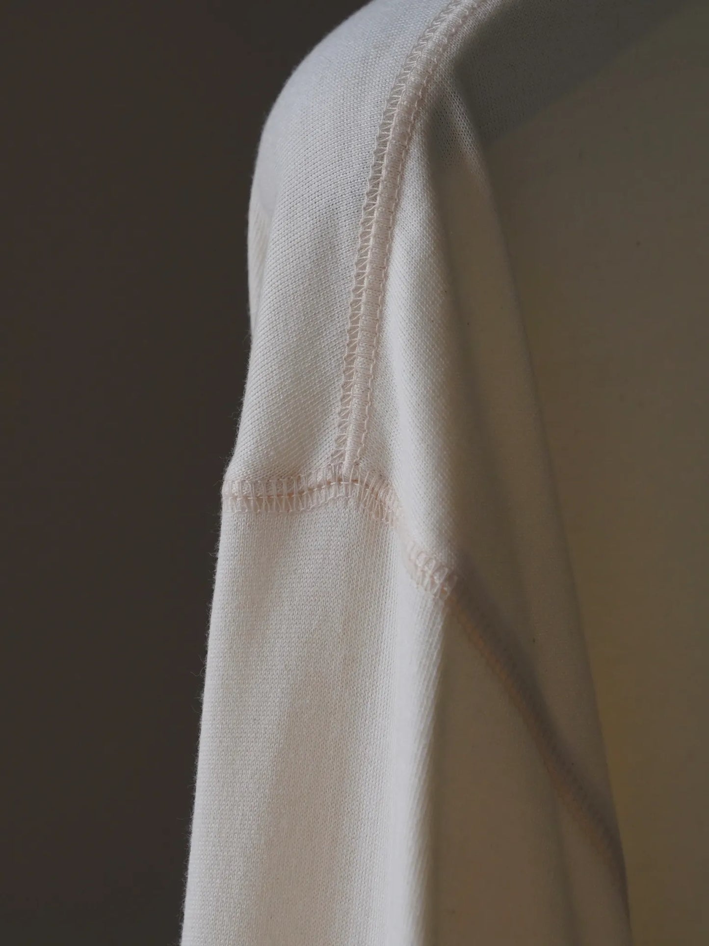 calmlence | MOCK NECK LS T-SHIRT OWHT