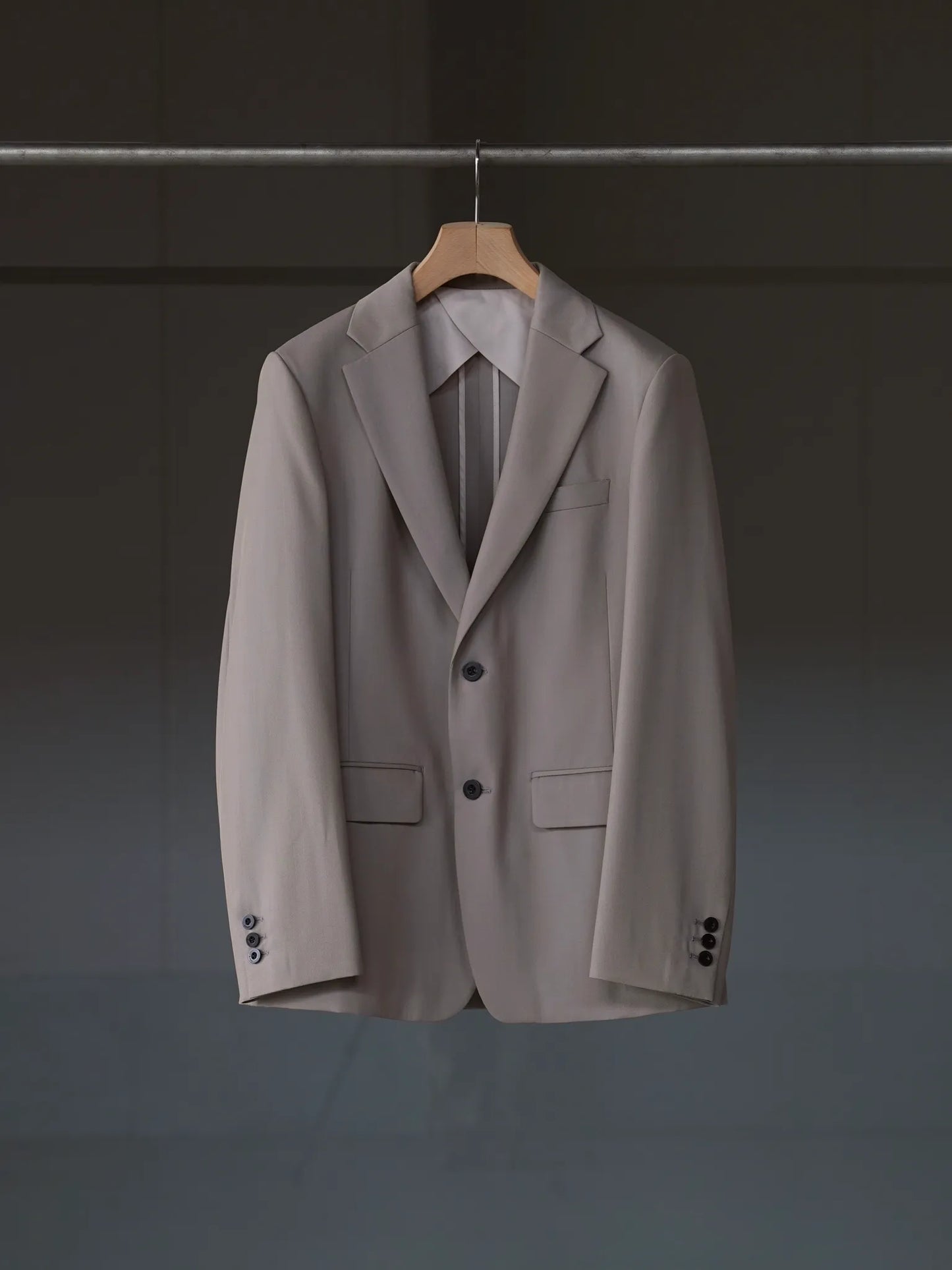 IRENISA | NOTCHED LAPEL SINGLE JACKET GREIGE