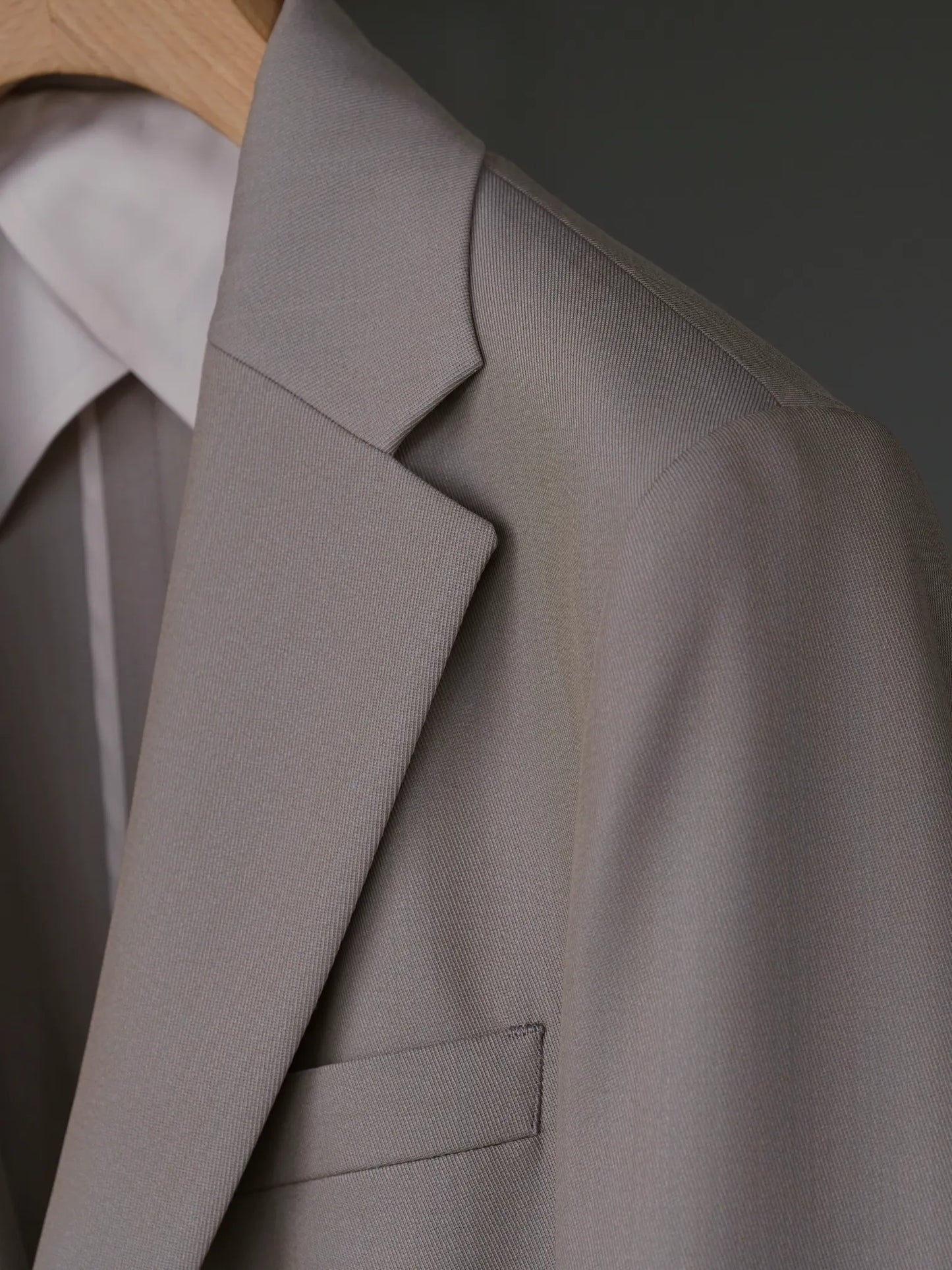 IRENISA | NOTCHED LAPEL SINGLE JACKET GREIGE
