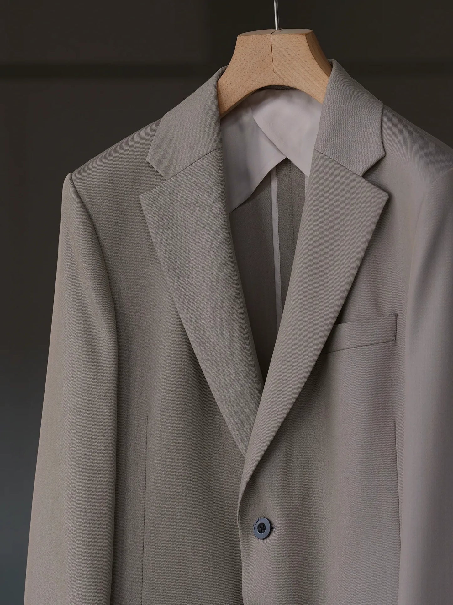 IRENISA | NOTCHED LAPEL SINGLE JACKET GREIGE