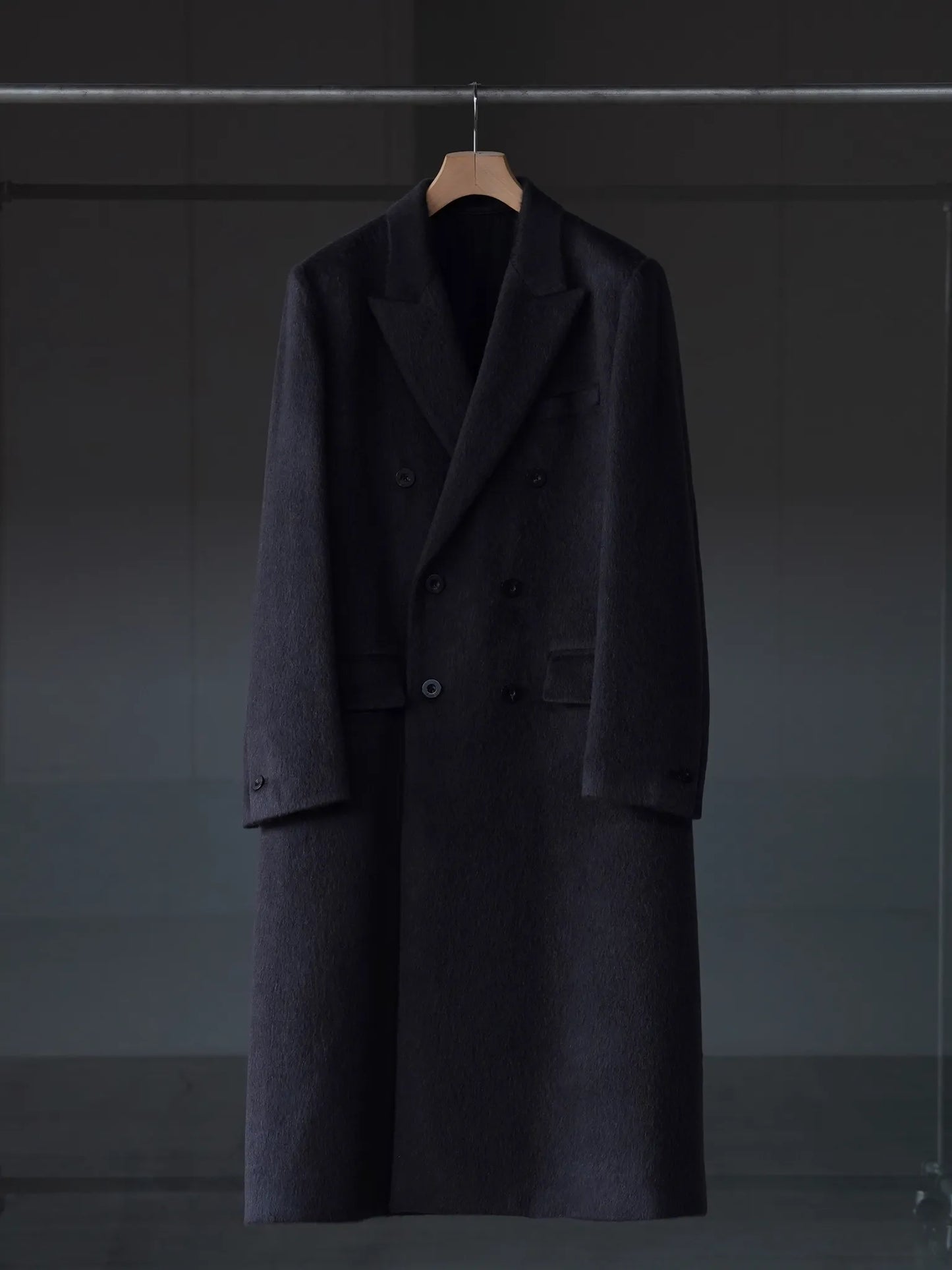 IRENISA | DOUBLE-BREASTED CHESTER COAT GREEN BLACK