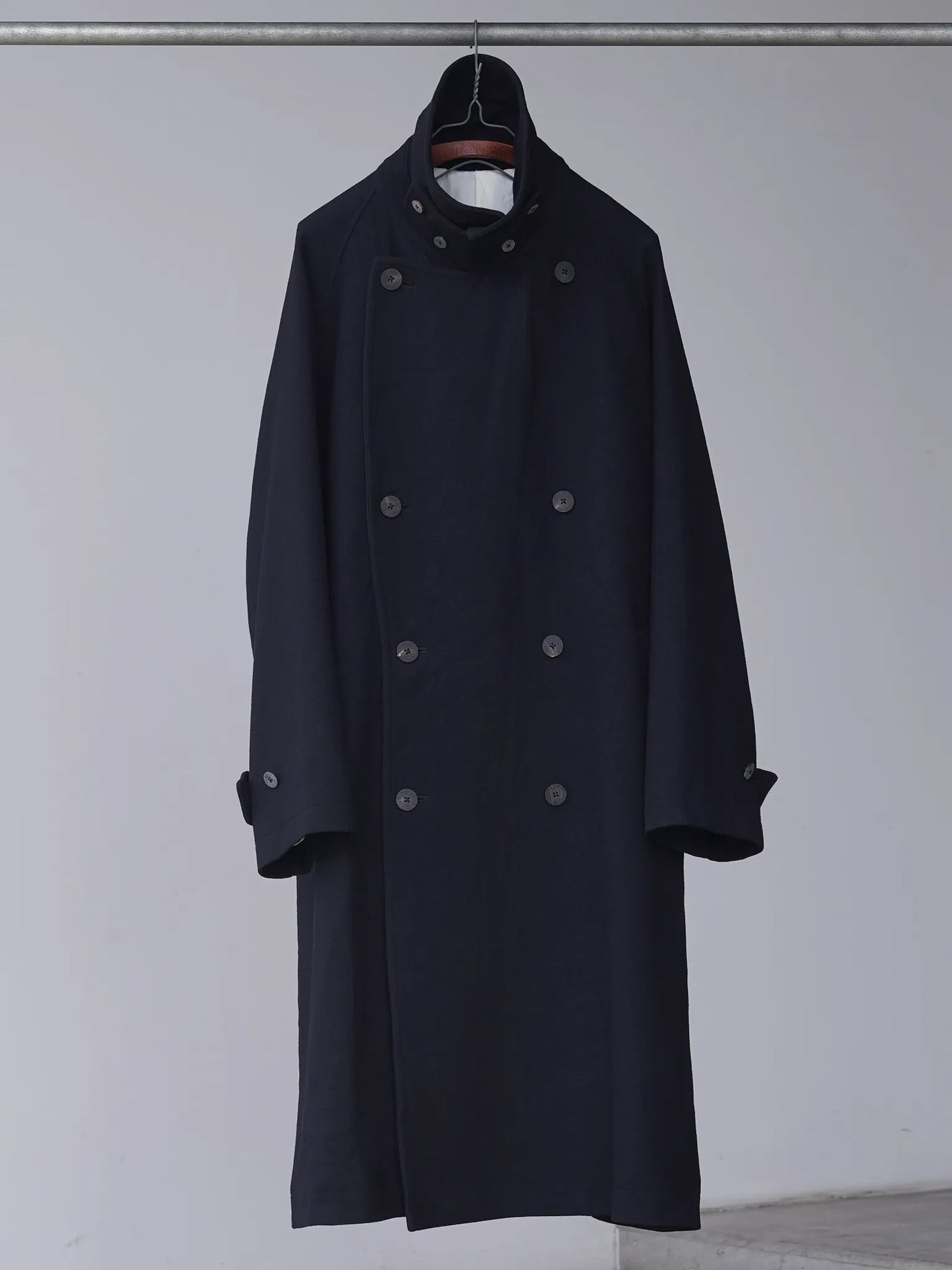 calmlence | DOUBLE BREASTED COAT BLK