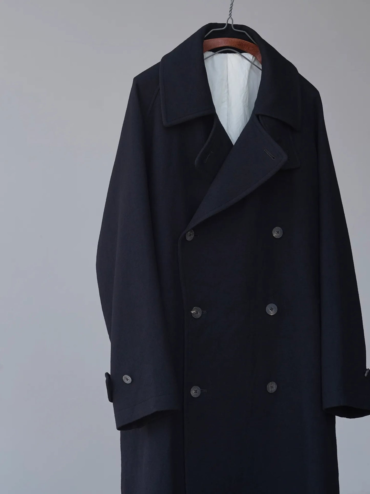calmlence | DOUBLE BREASTED COAT BLK