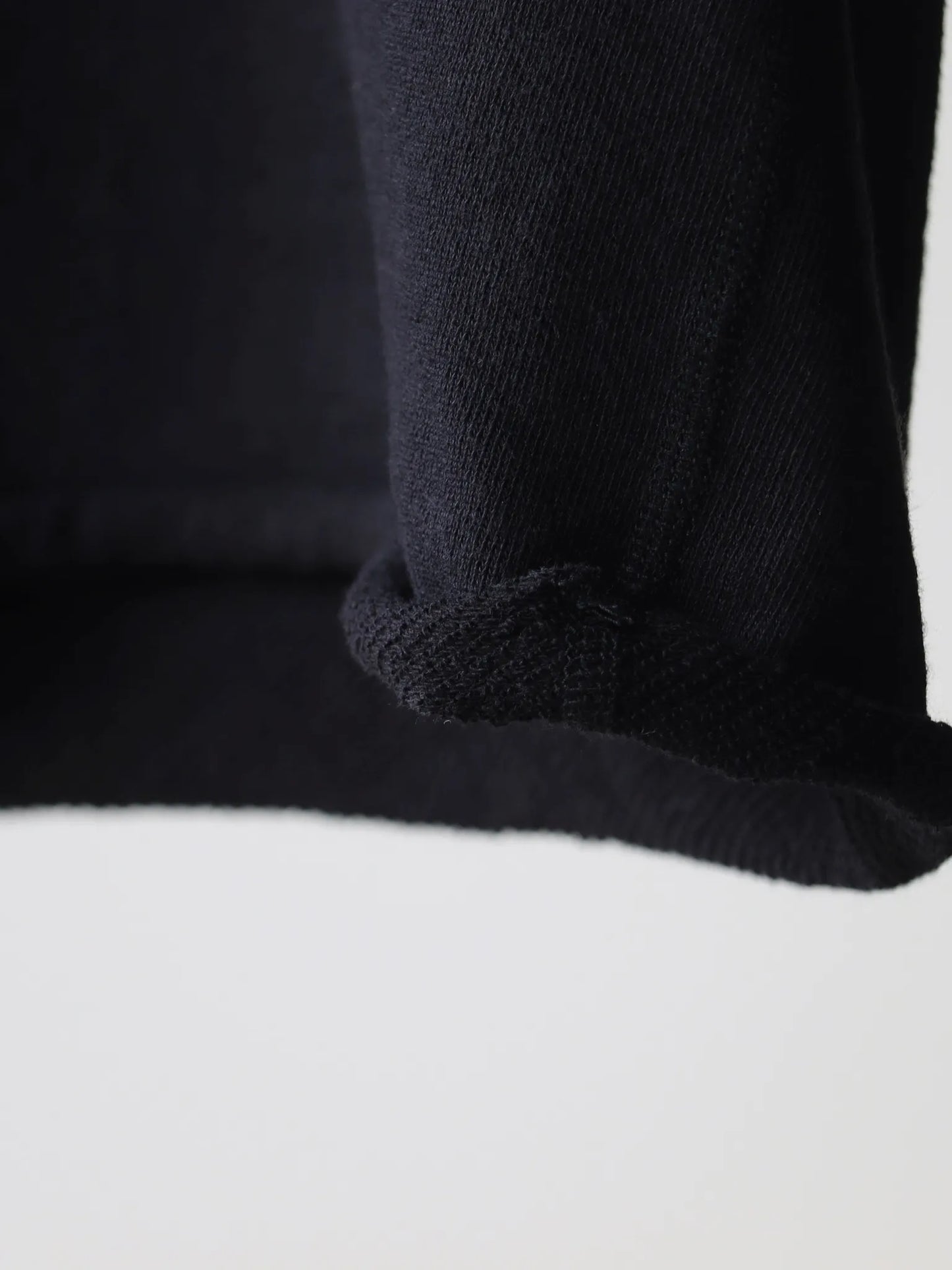 comoli-lwコットン裏毛-半袖クルー-black-3