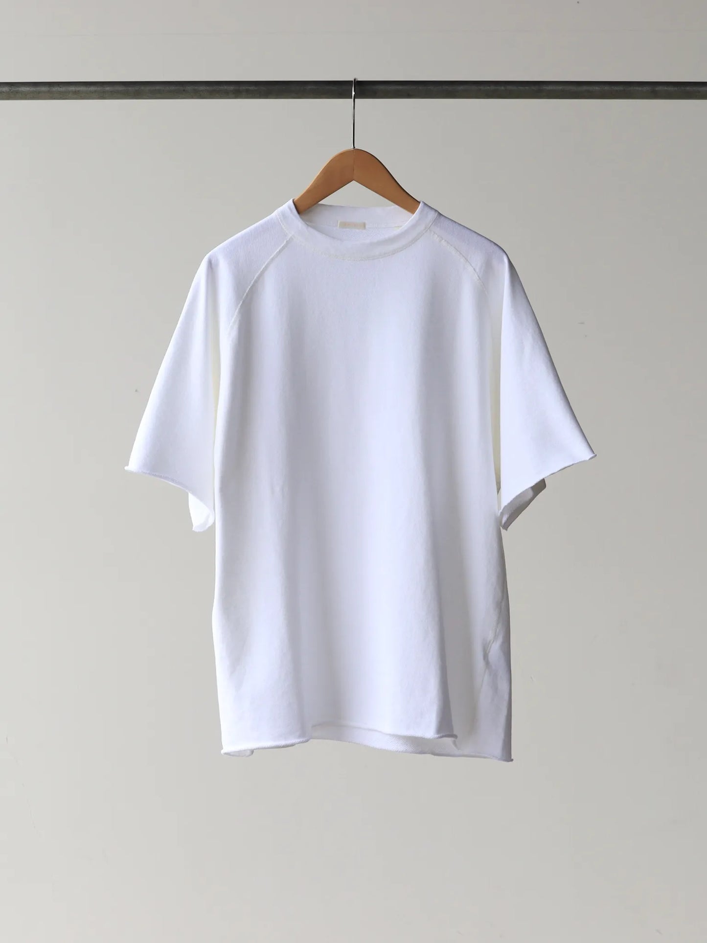comoli-lwコットン裏毛-半袖クルー-white-1