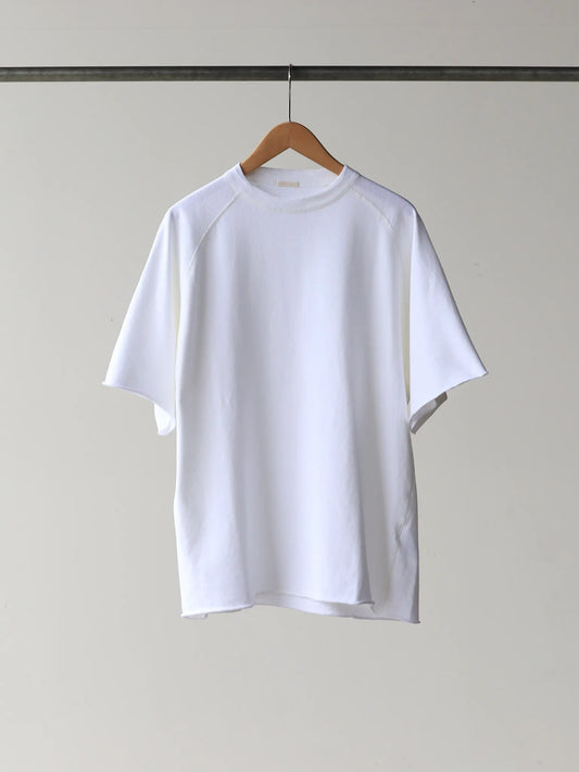 comoli-lwコットン裏毛-半袖クルー-white-1