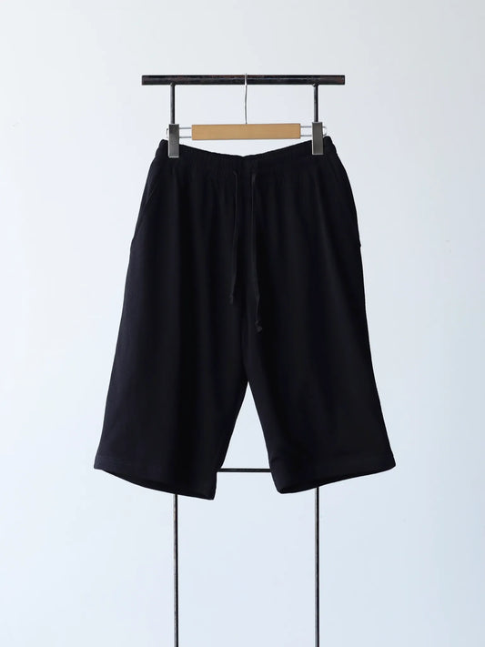 comoli-コットンメッシュ-ショーツ-black-1