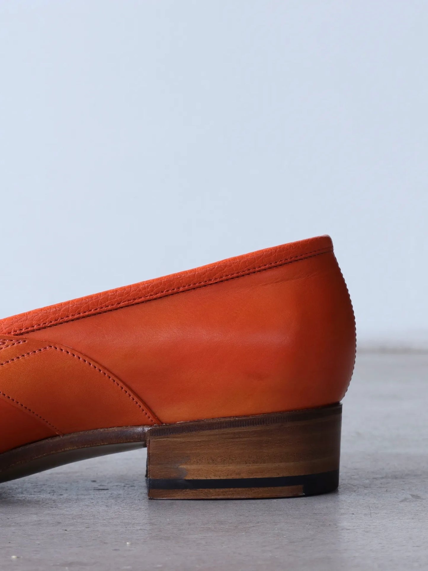 Post Production | Saddle Loafer Hand Dyed Baby Calf Summer Orange