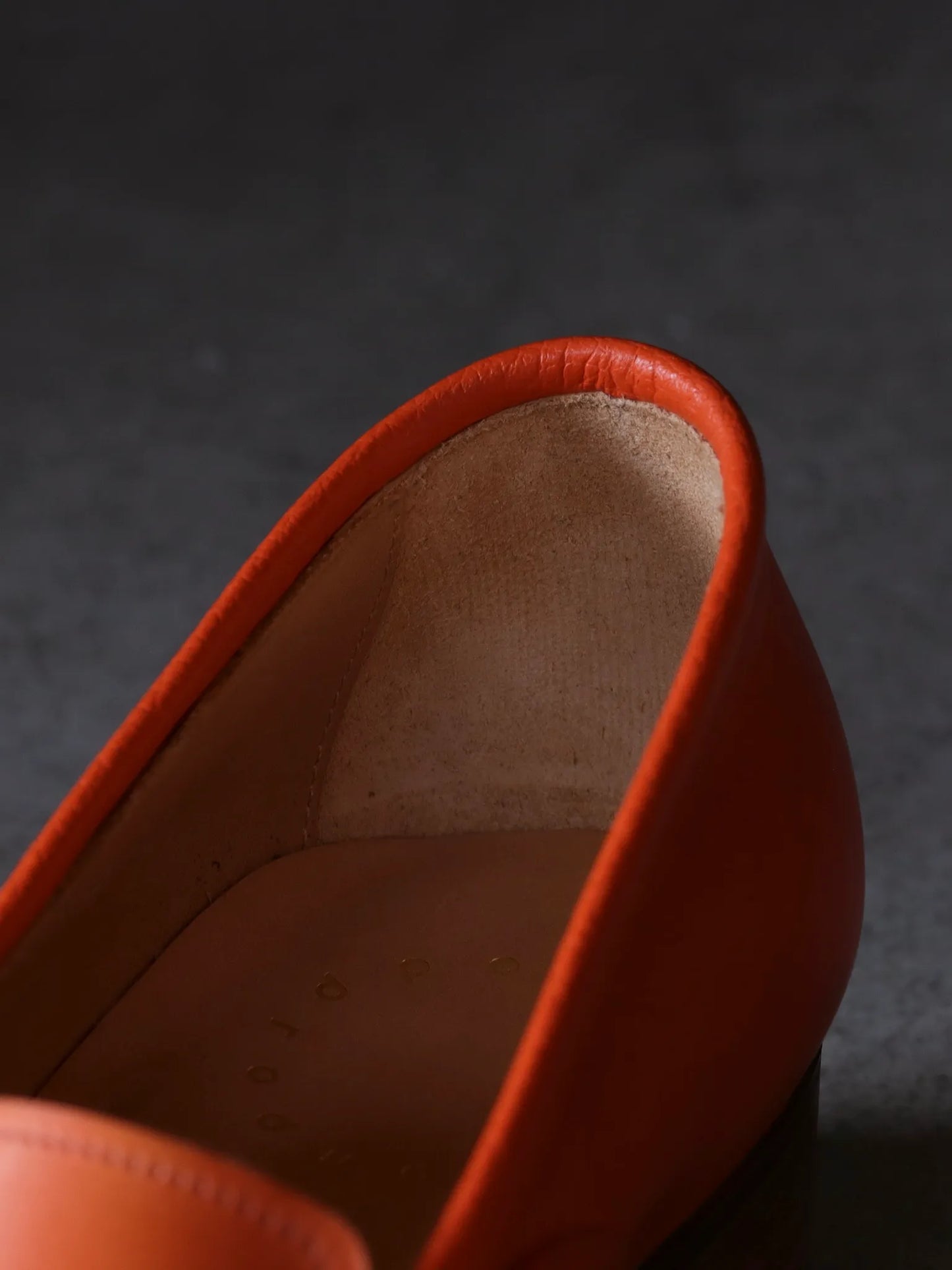 Post Production | Saddle Loafer Hand Dyed Baby Calf Summer Orange