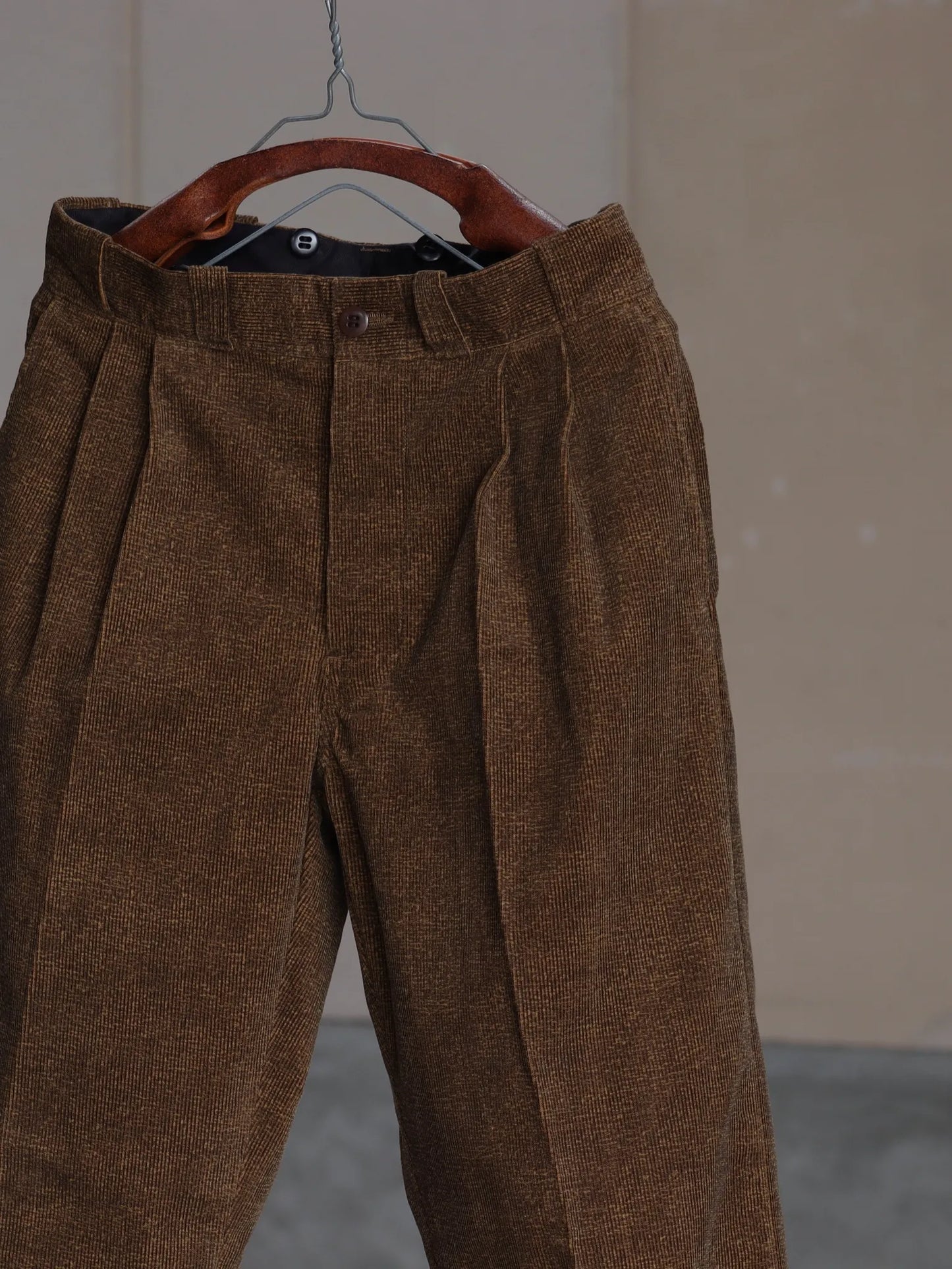 T.T | LOT.201 WORK TROUSERS Melange Brown