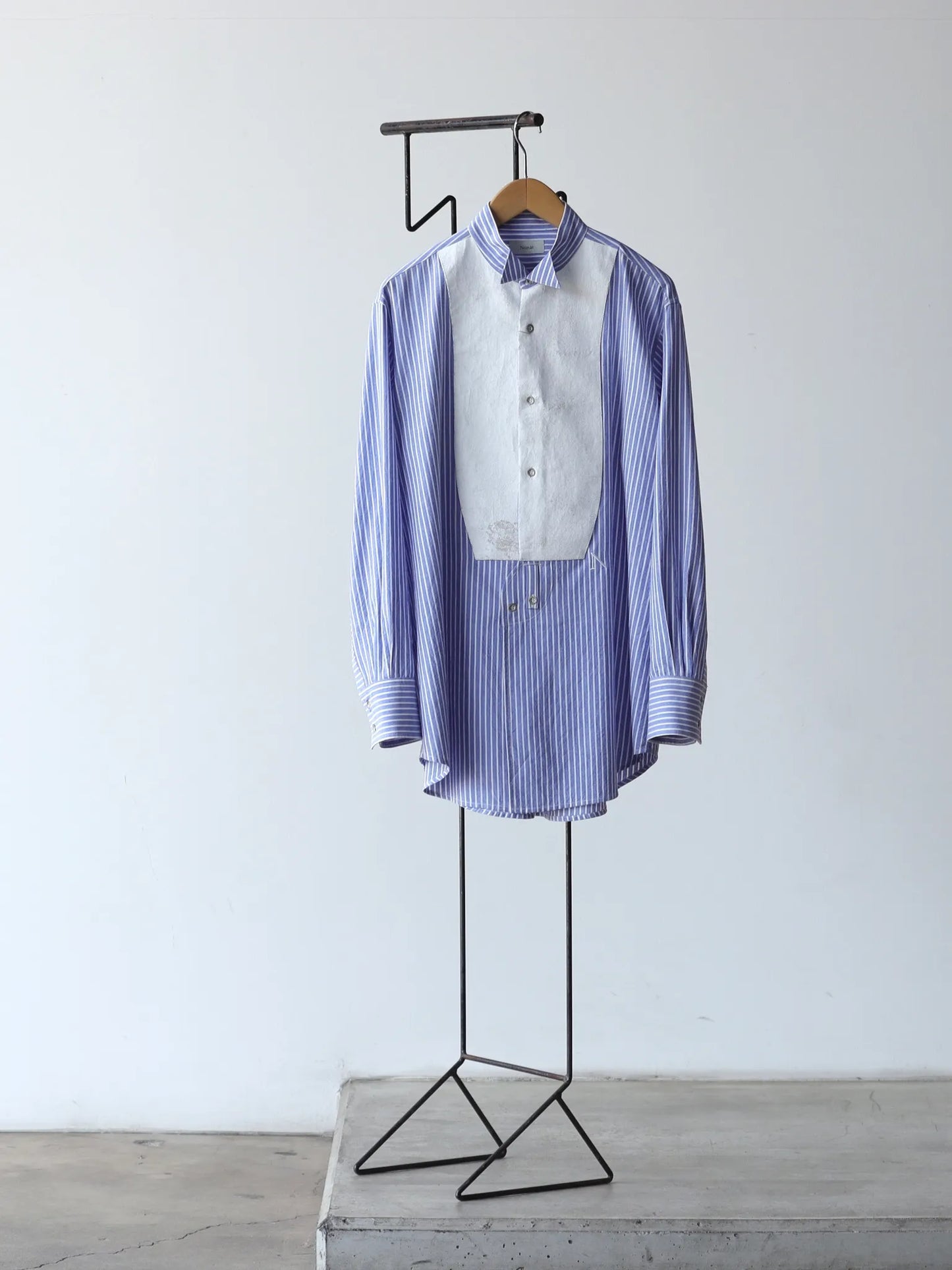 Nomàt | Wing Collar Shirt(Stripe) Blue
