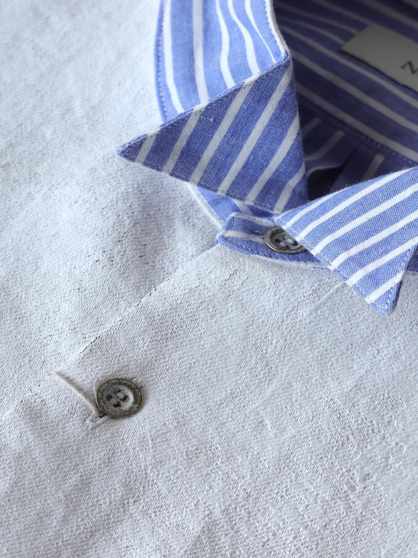 Nomàt | Wing Collar Shirt(Stripe) Blue