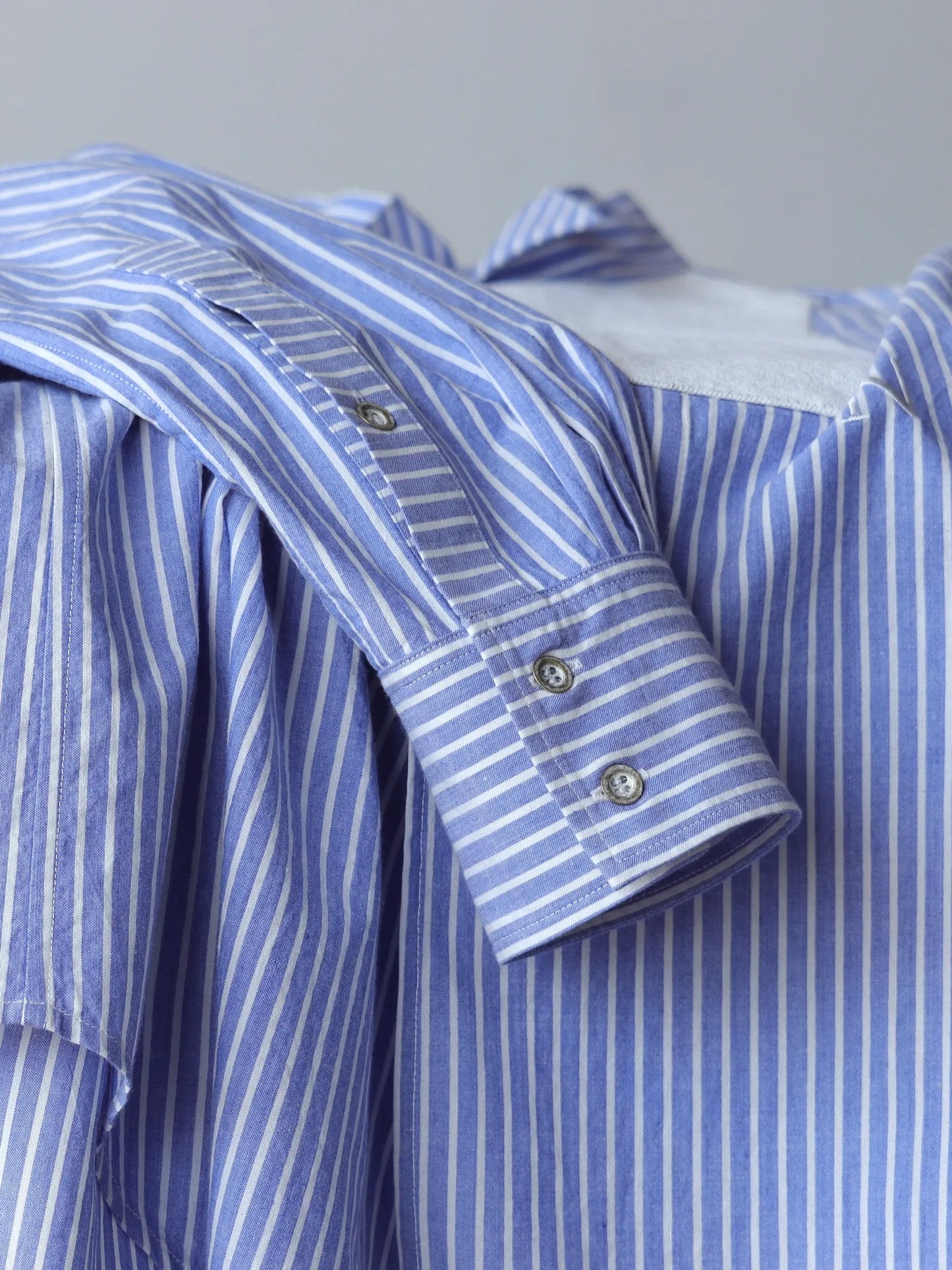 Nomàt | Wing Collar Shirt(Stripe) Blue