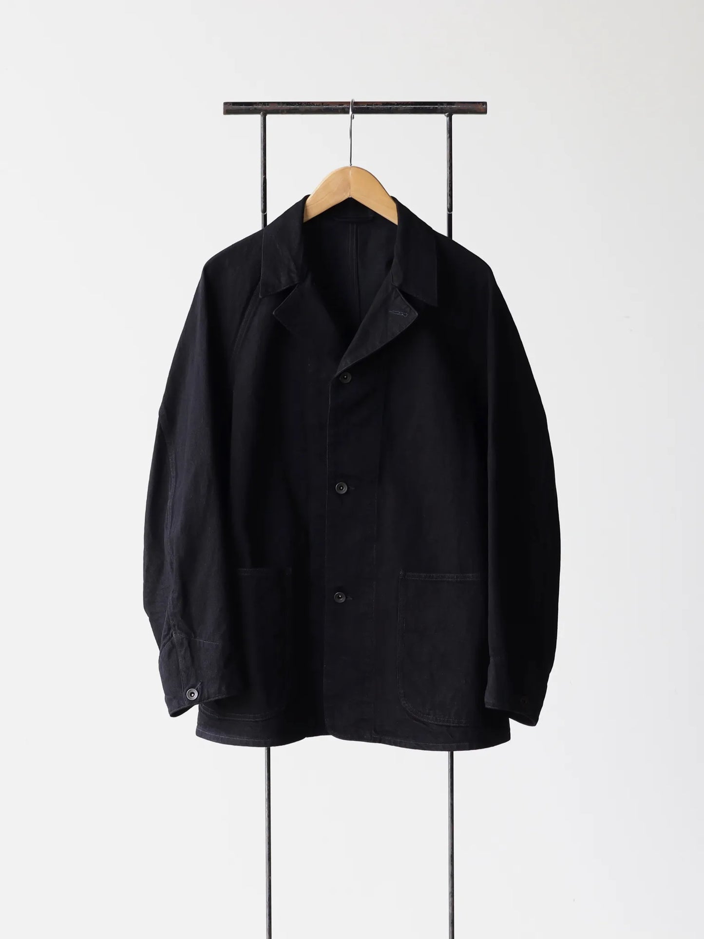 COMOLI | ブラックデニム ワークジャケット BLACK