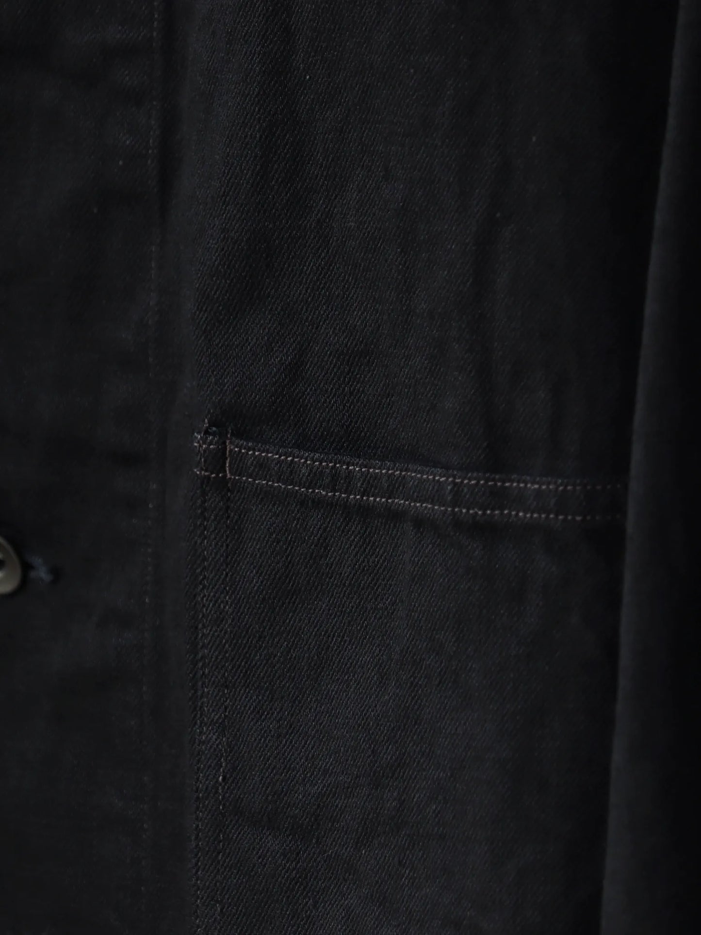 COMOLI | ブラックデニム ワークジャケット BLACK
