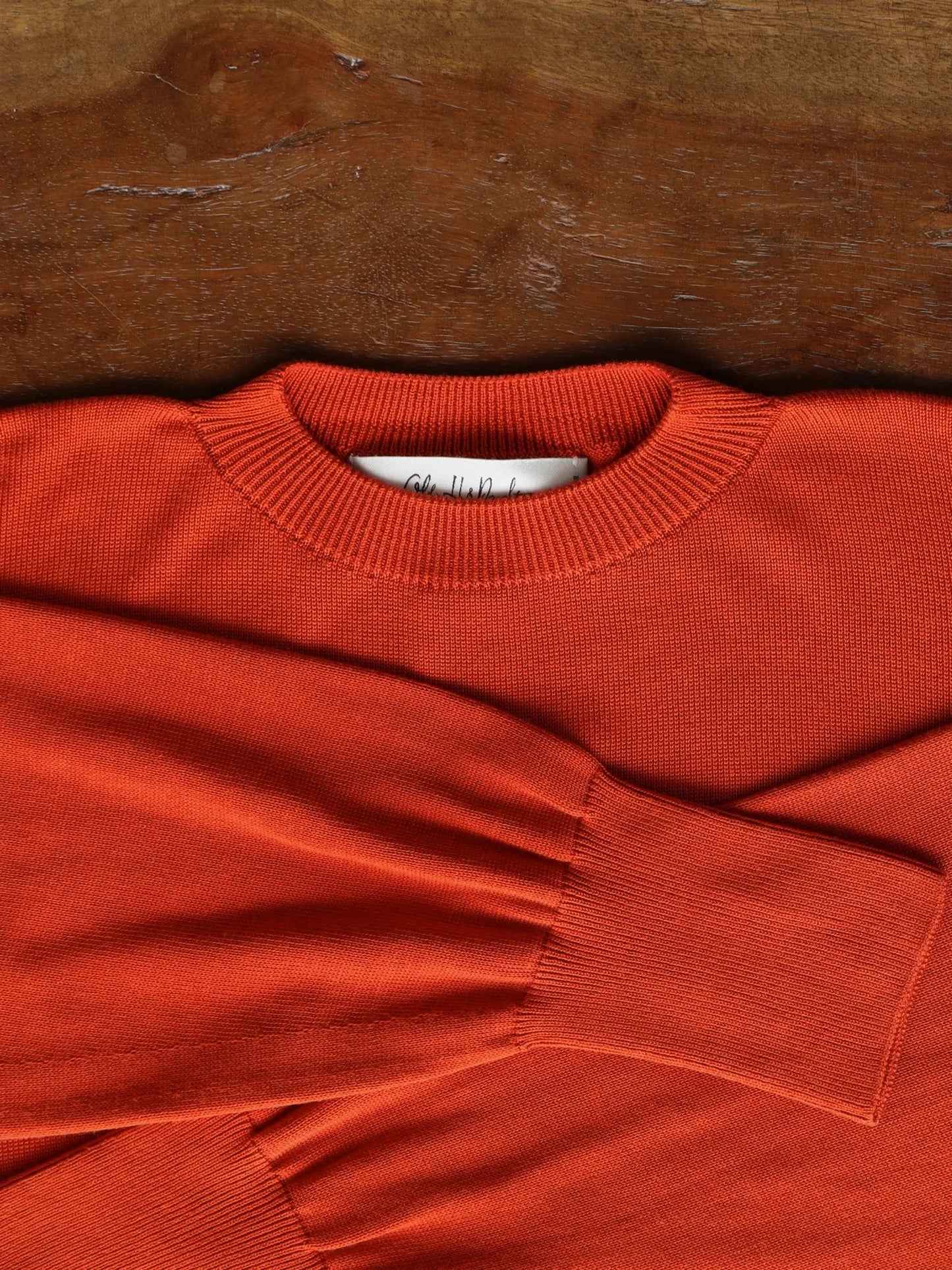 Olde H & Daughter | SILK PLAIN STITCH CREW L/S SALSA