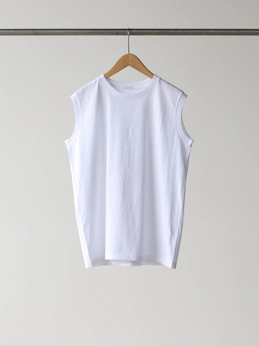 comoli-コットンジャージ-ノースリーブ-white-1