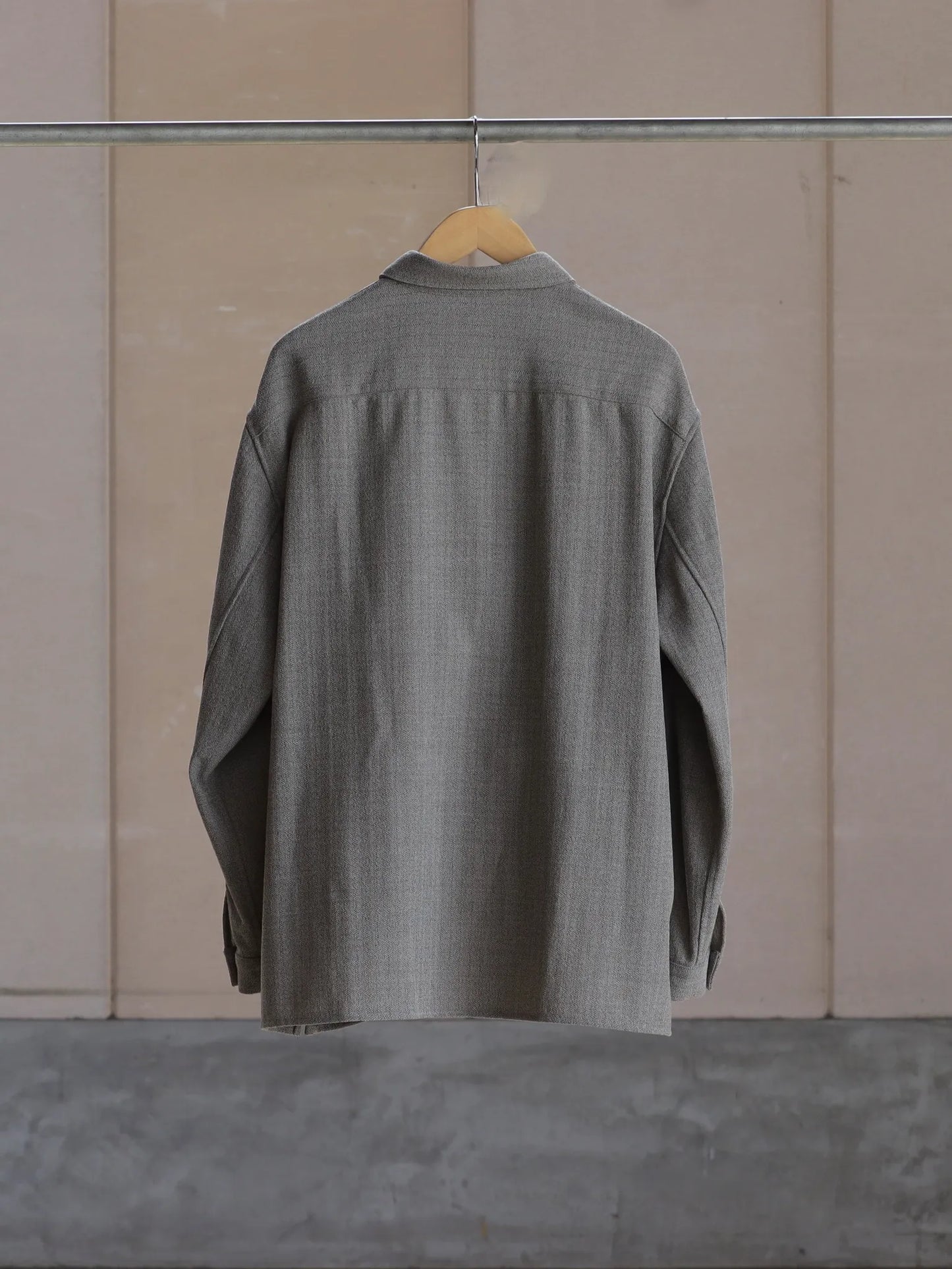 nonnotte | Oversized Shirt Round Collar Original Geometric Brown Top