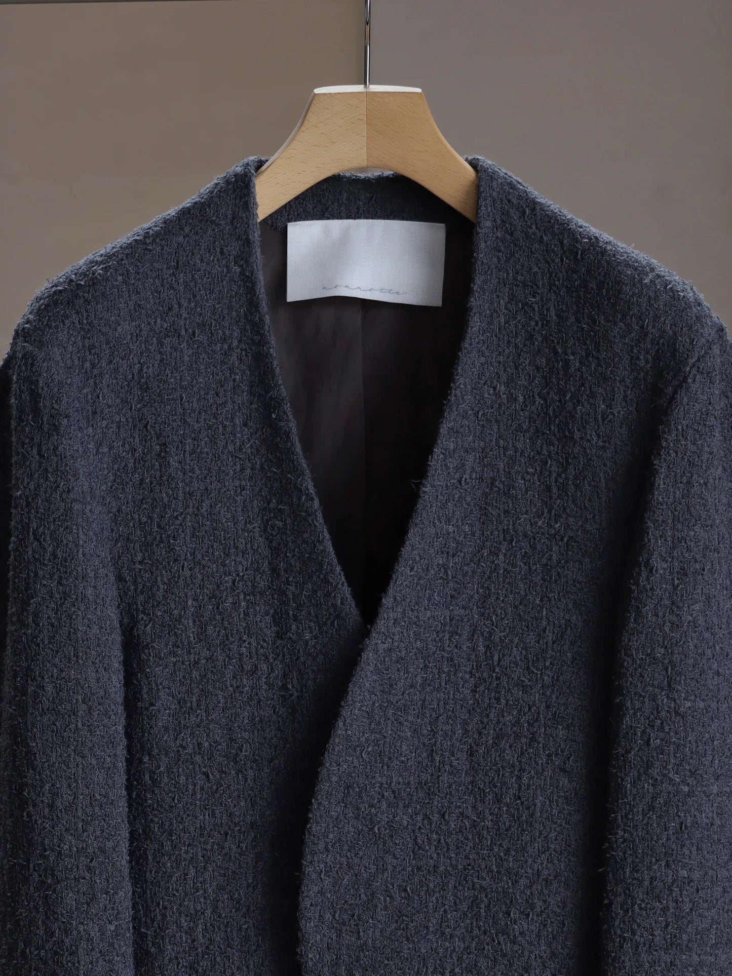 nonnotte | Draping No Collar N Jacket Charcoal Top