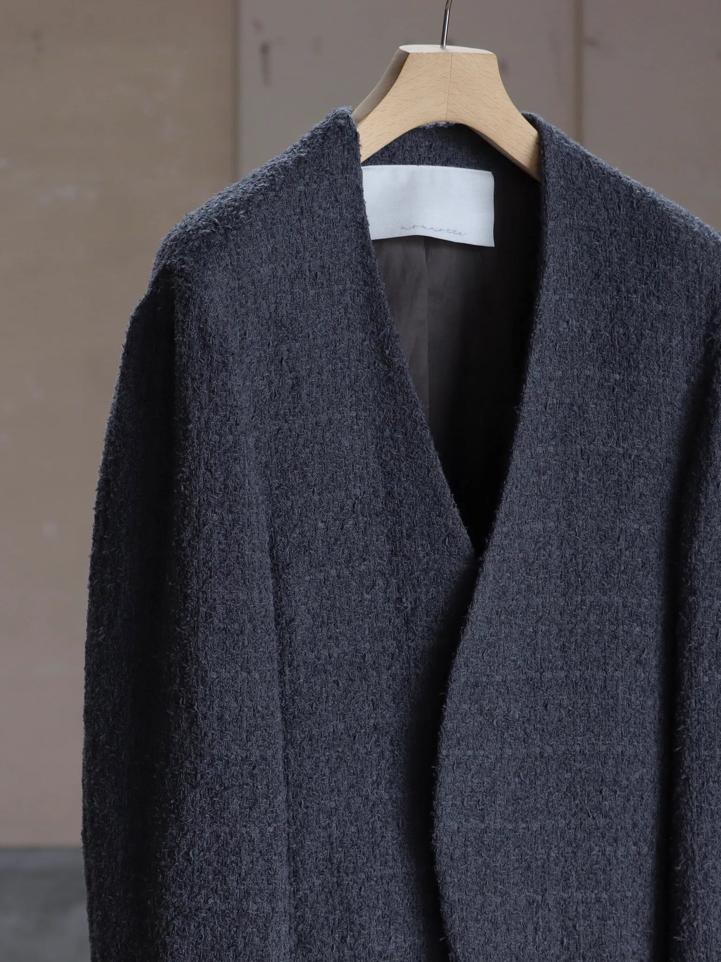 nonnotte | Draping No Collar N Jacket Charcoal Top