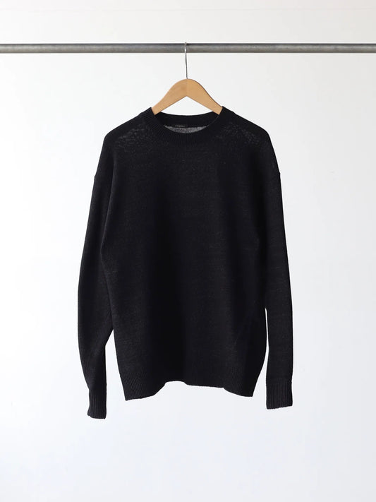comoli-7g-クルーネックニット-black-1