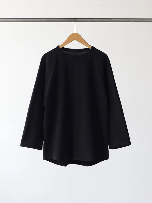 comoli-コットンジャージ-ベースボールtシャツ-black-1