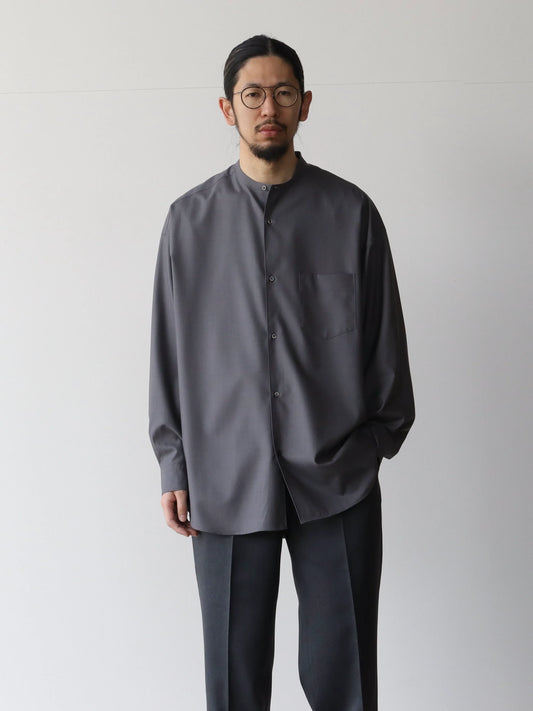 graphpaper-fine-wool-tropical-oversized-band-collar-shirt-gray-1