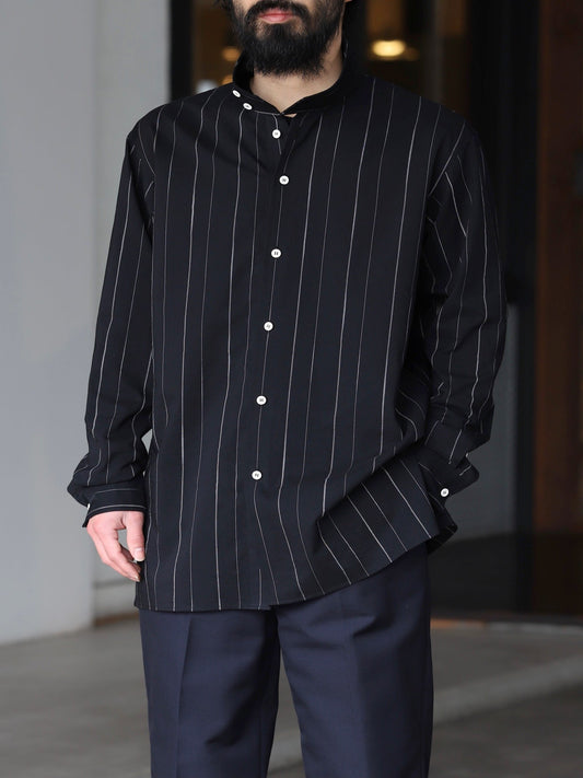 yamauchi-cotton-cupro-random-stripe-shirts-black-stripe-1