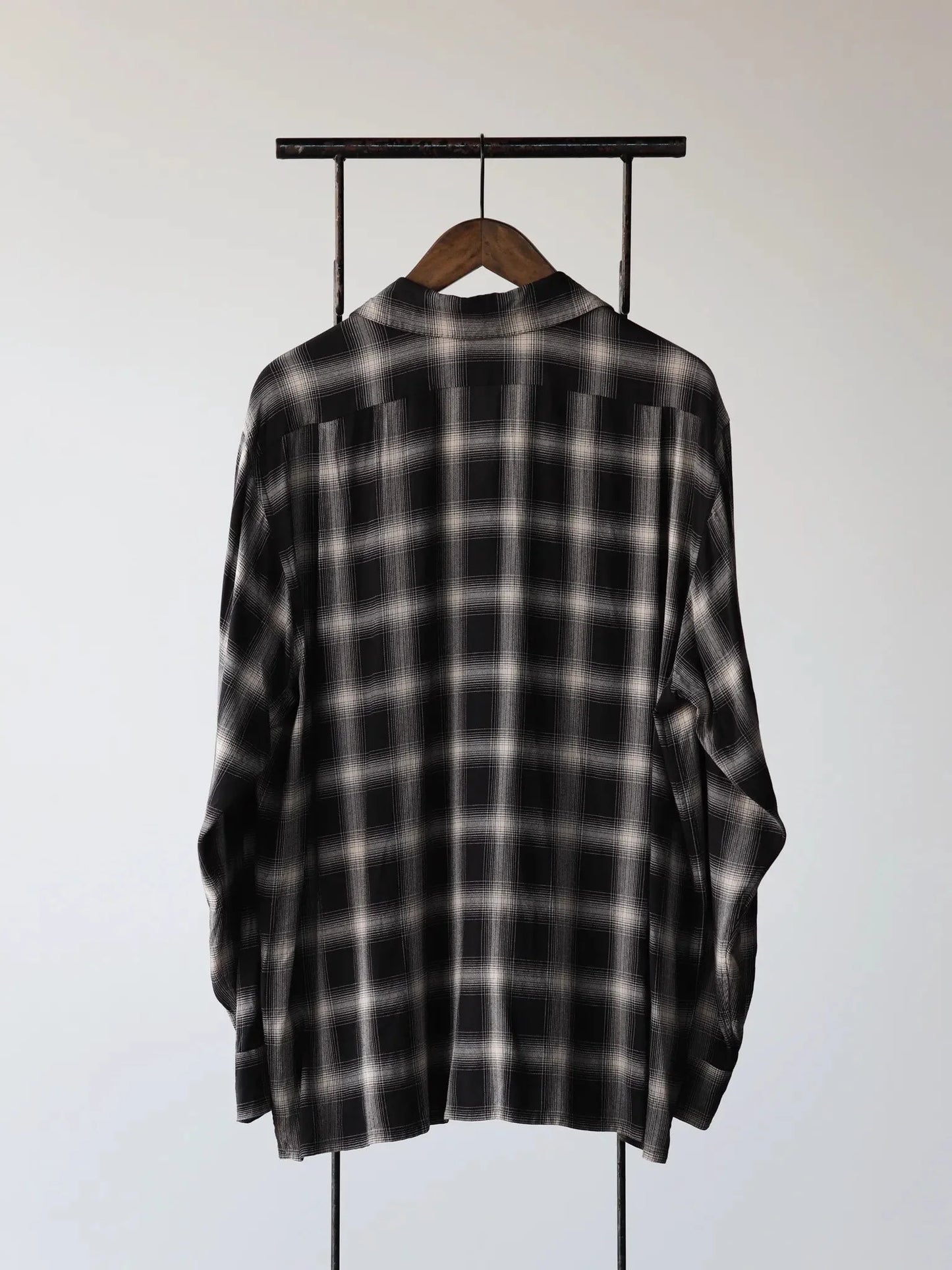 comoli-rayon-check-open-collar-shirt-check-2