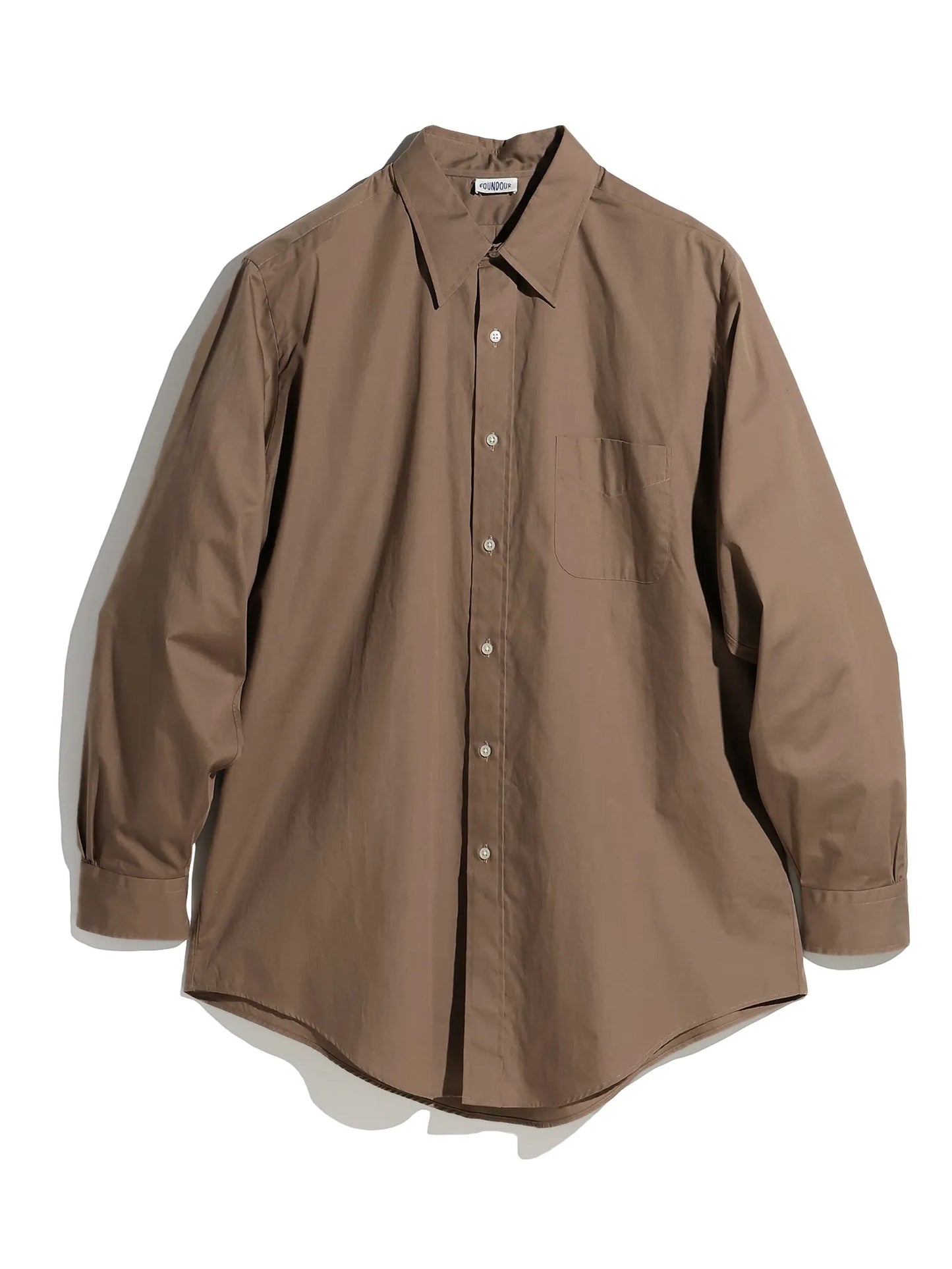 FOUNDOUR | REGULAR COLLAR SHIRT BROWN