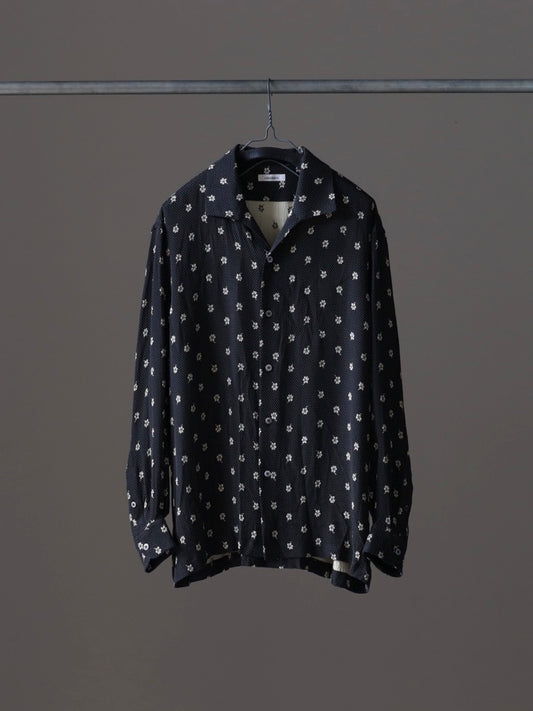 calmlence | CLASSIC OPEN COLLAR SHIRT BLK