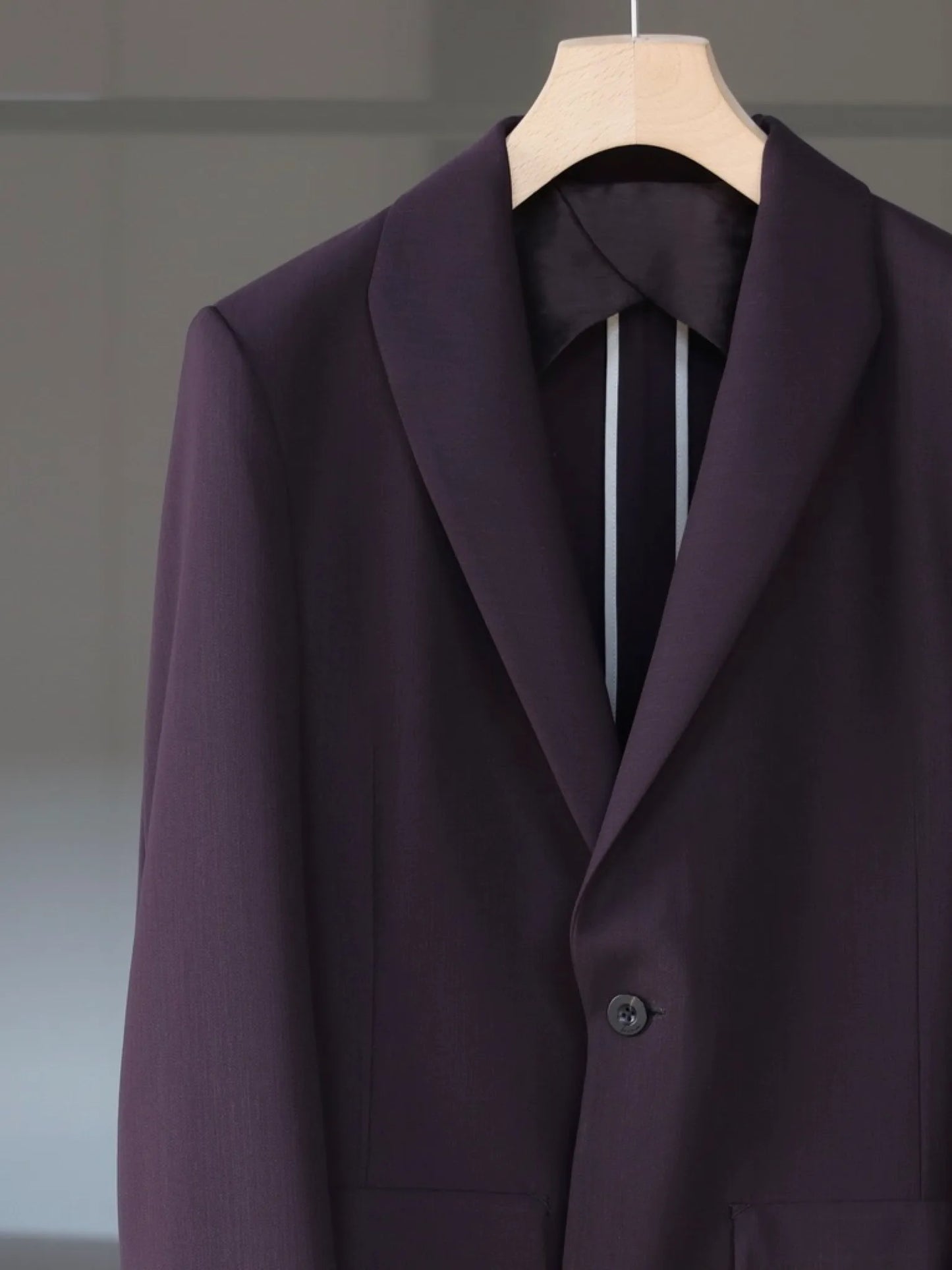 IRENISA | MODIFIED SHAWL COLLAR JACKET BURGUNDY