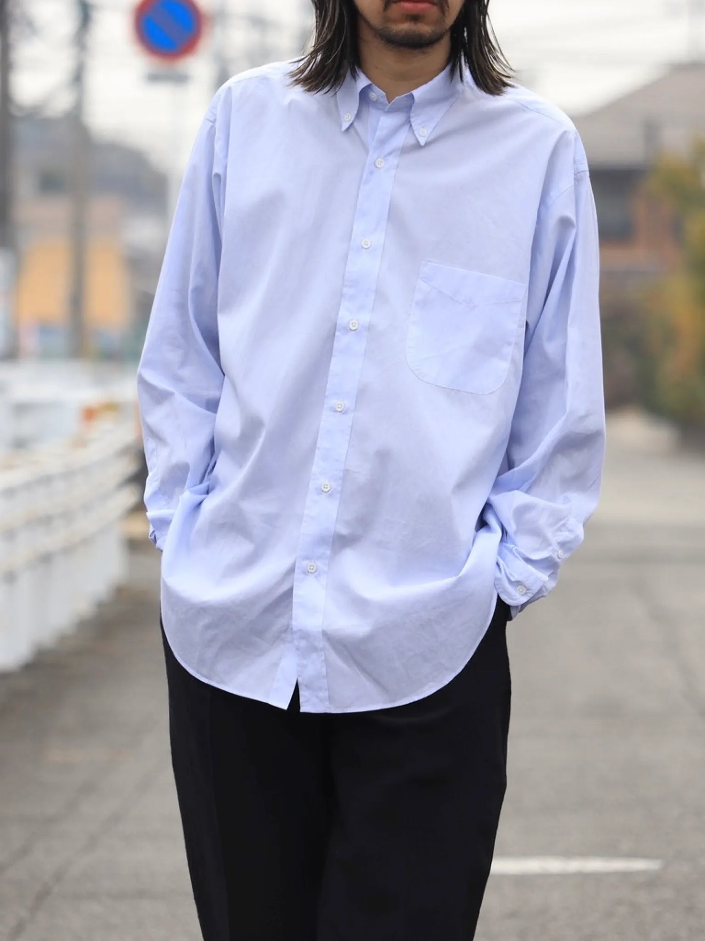 HERILL | Broad Buttondown shirt Sax