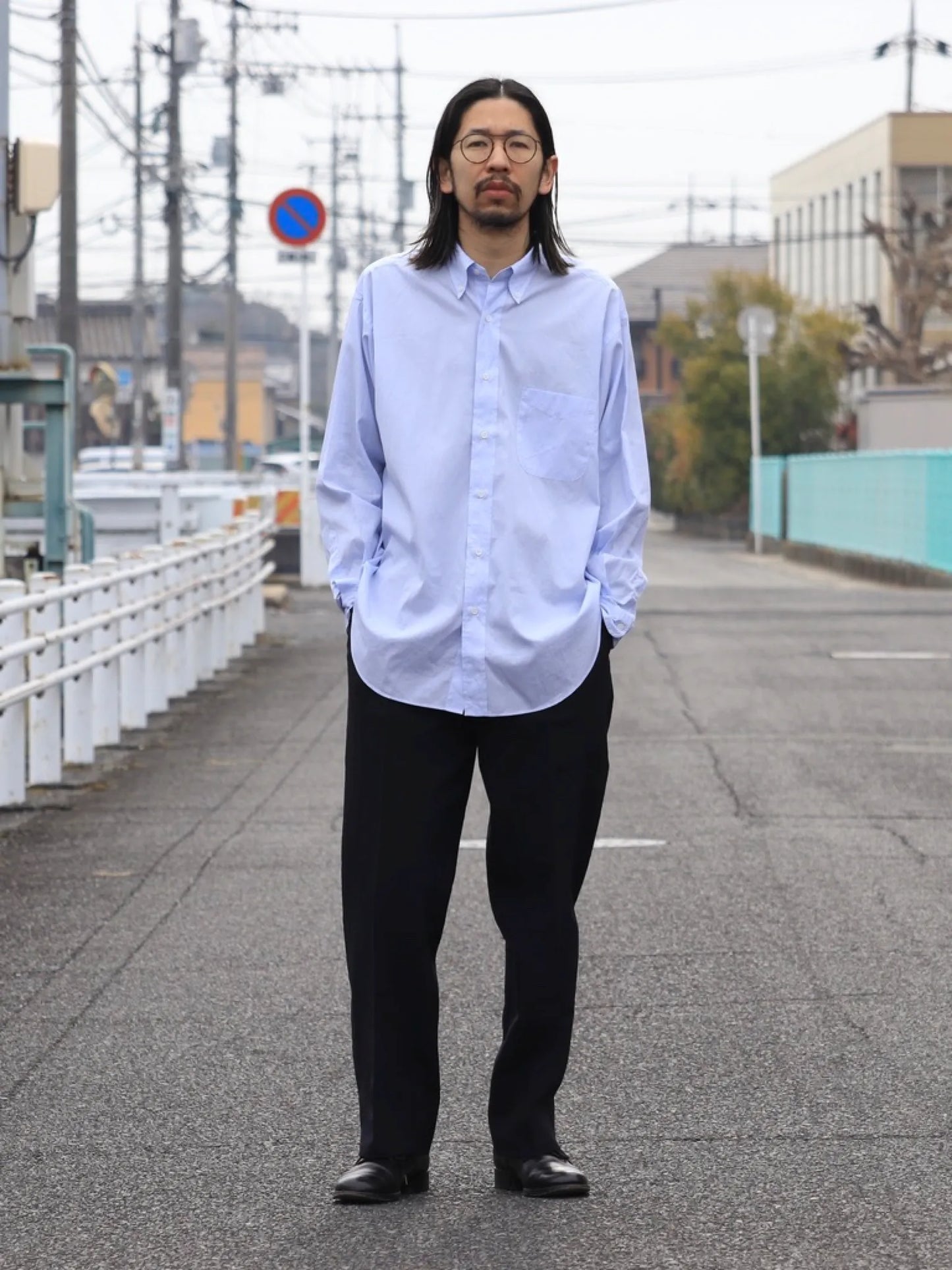 HERILL | Broad Buttondown shirt Sax