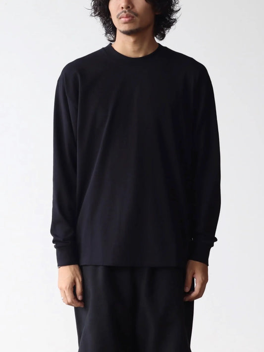 COMOLI | コットンジャージ 長袖Tシャツ BLACK