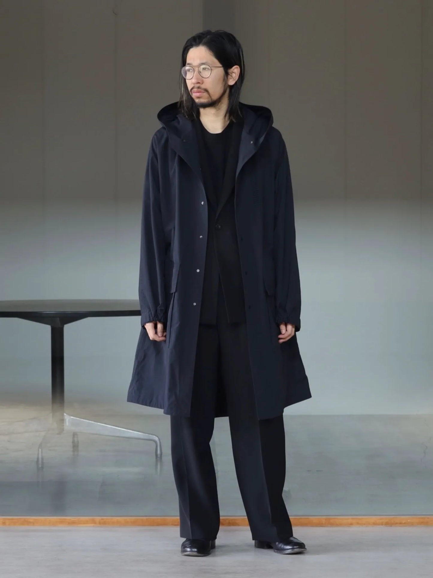 IRENISA | HOODED COAT BLACK