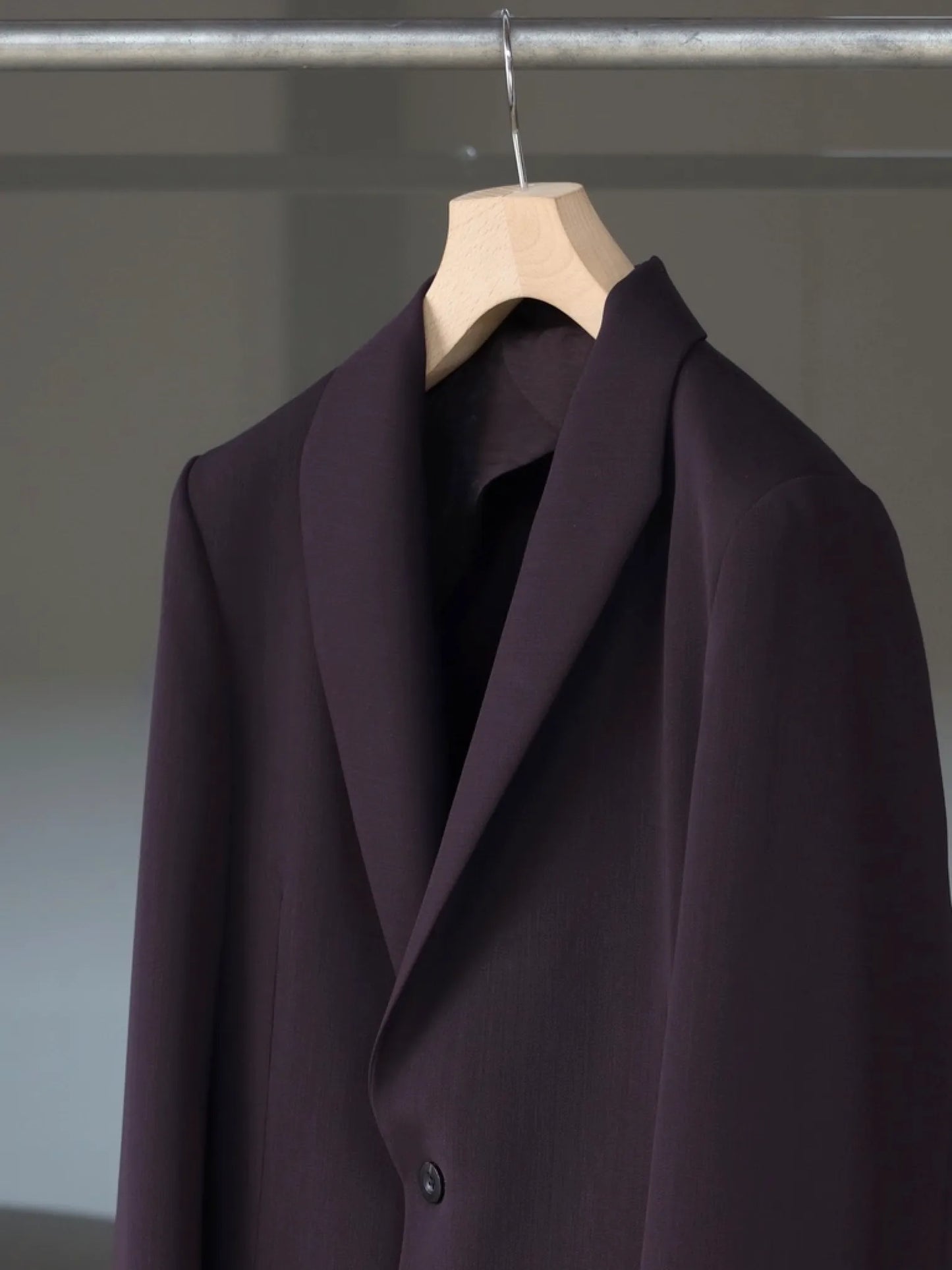 IRENISA | MODIFIED SHAWL COLLAR JACKET BURGUNDY