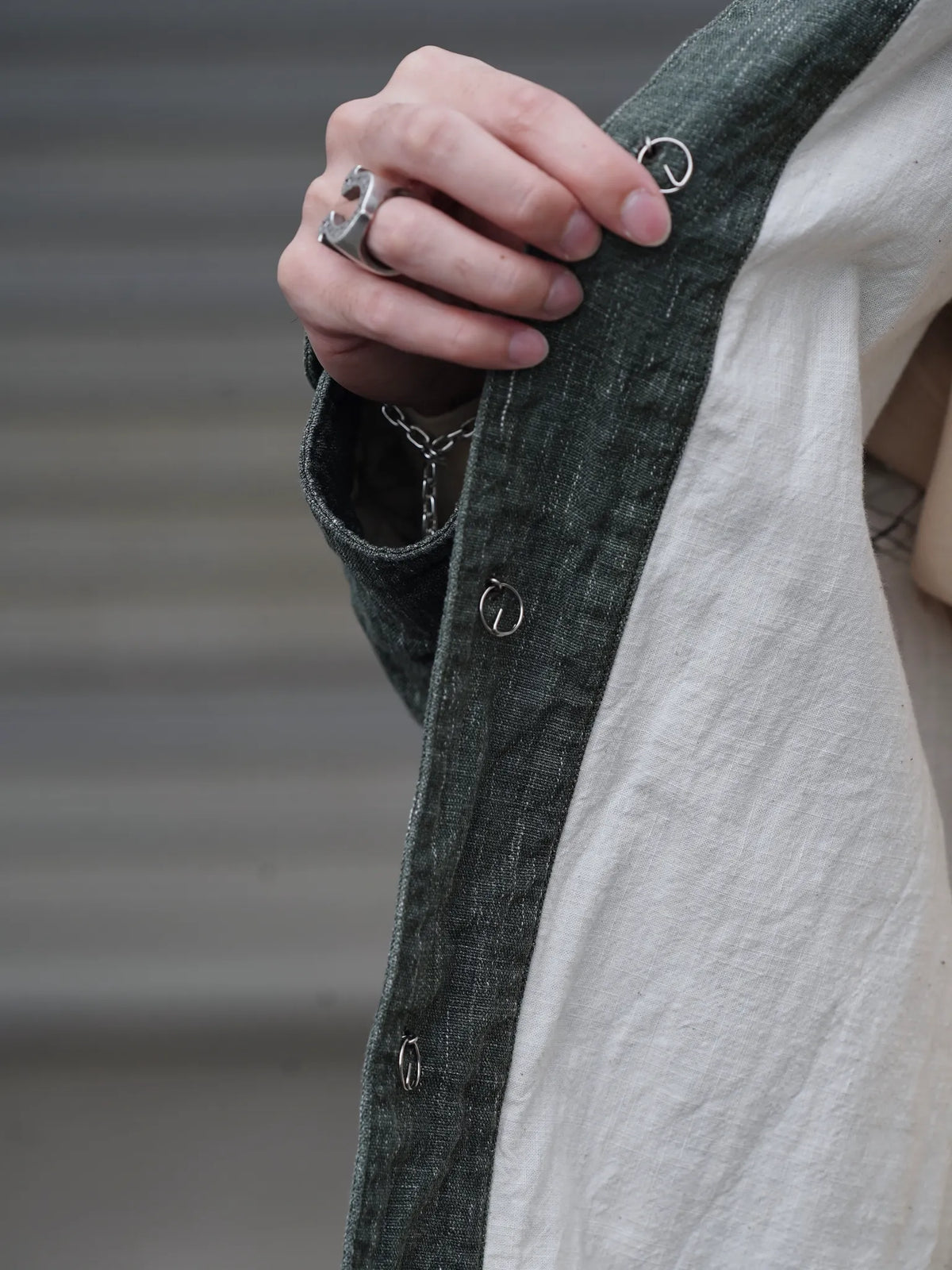 THE NULABEL | HANK DYED COVERALLS OLIVE/GREY