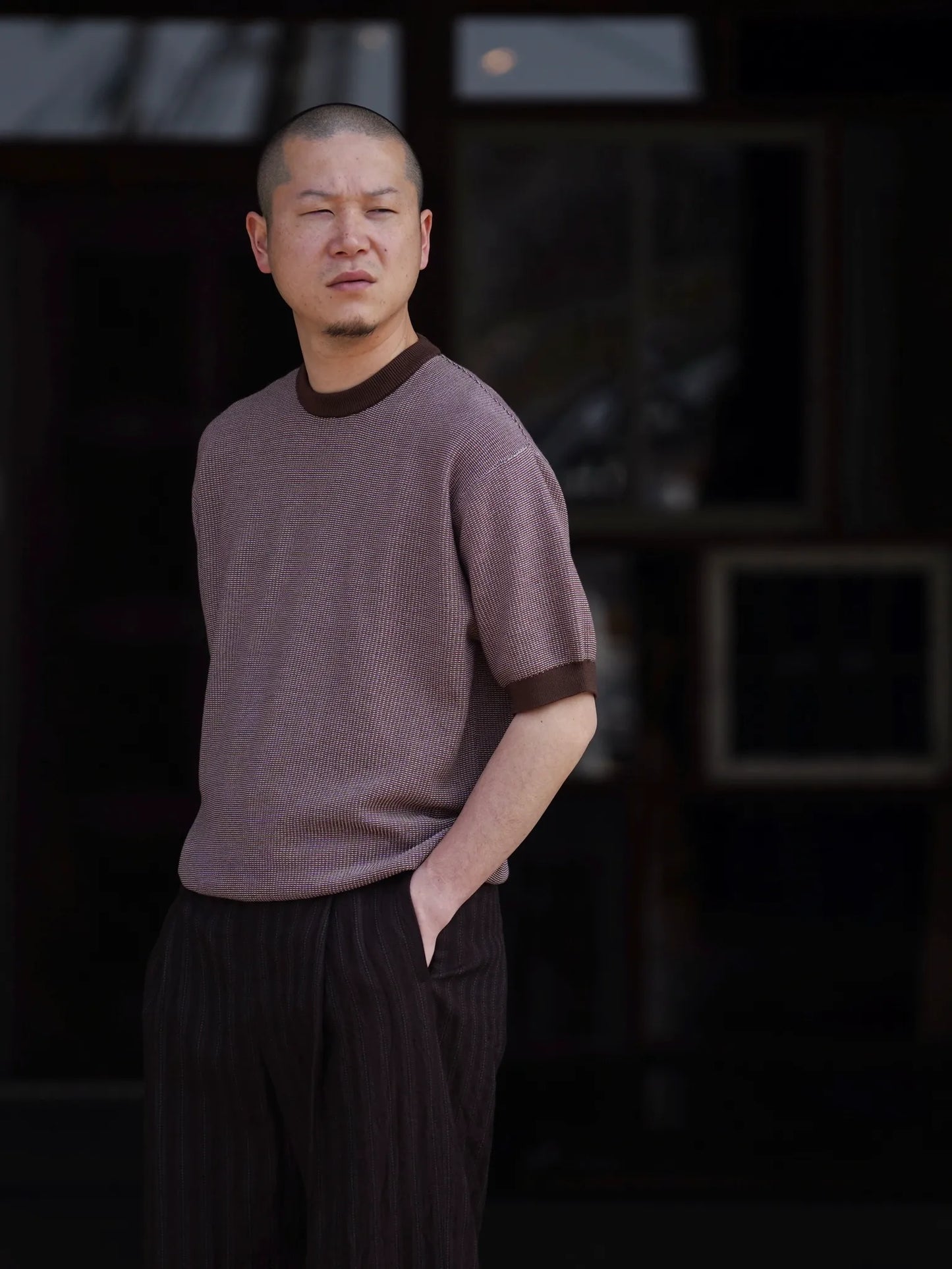 HERILL | American Seaislands Border Pullover Brown