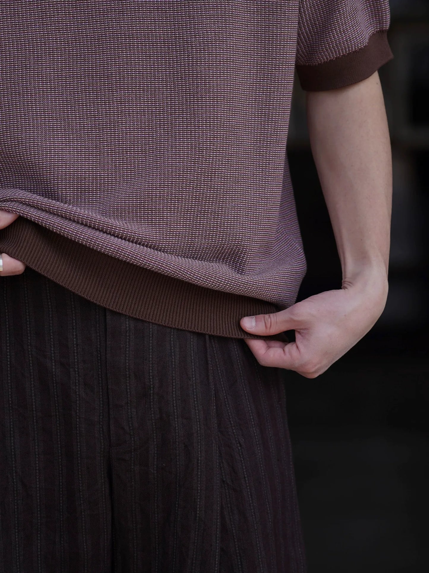 HERILL | American Seaislands Border Pullover Brown