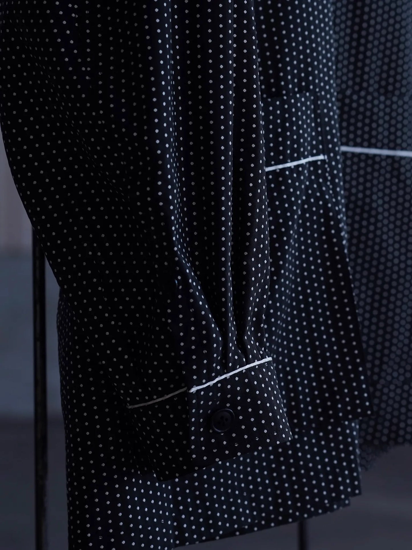 SARTO | [COTTON DOBBY DOTS] PYJAMS JACKET BLACK/O.WHITE