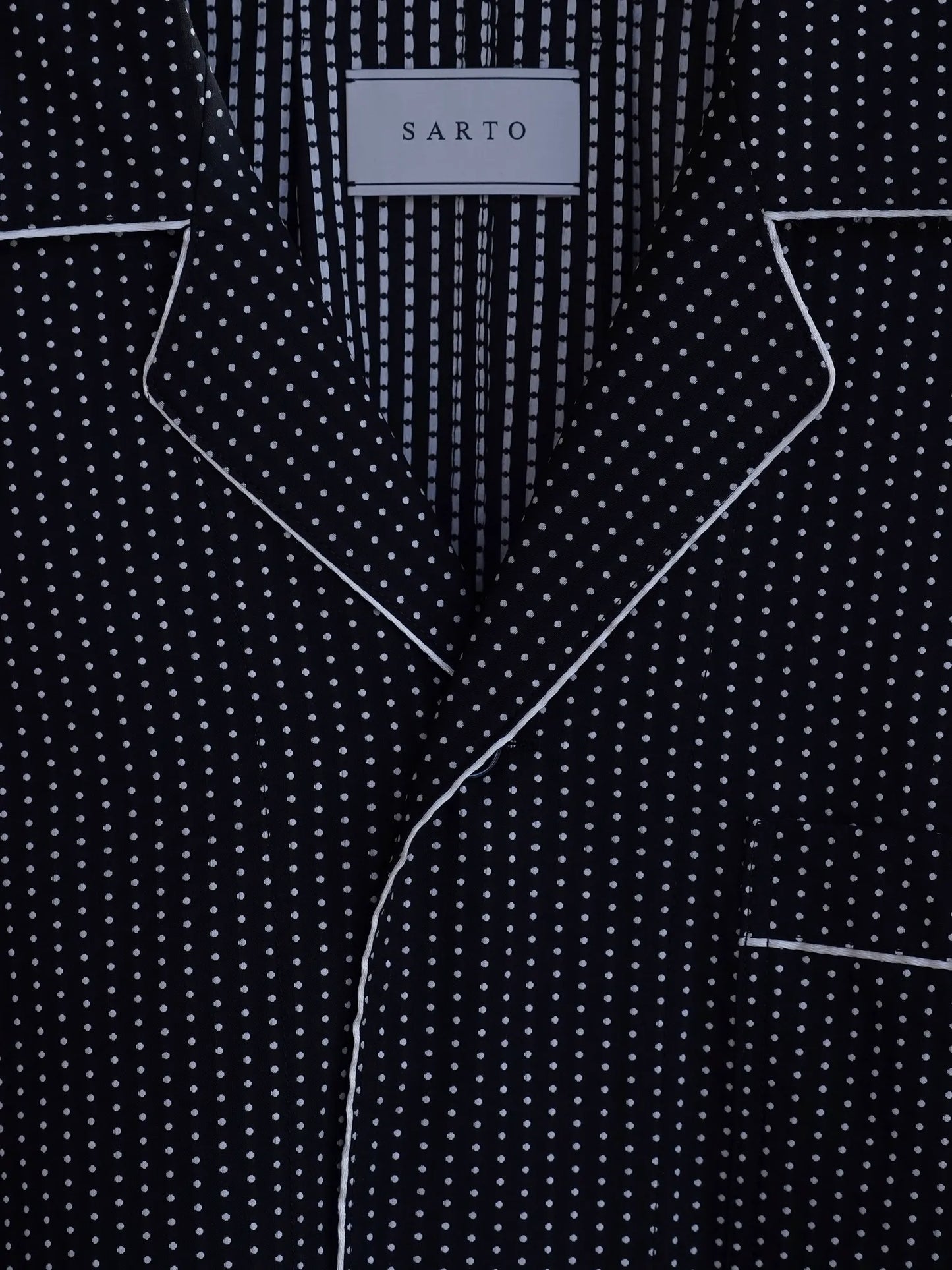 SARTO | [COTTON DOBBY DOTS] PYJAMS JACKET BLACK/O.WHITE