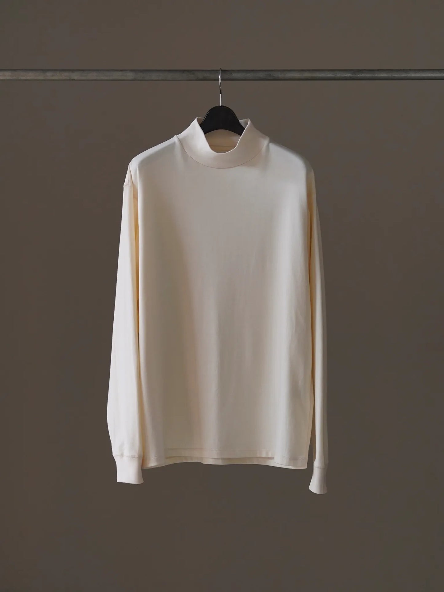 calmlence | MOCK NECK LS T-SHIRT OWHT