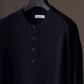 calmlence | HENLEY NECK LS T-SHIRT BLK