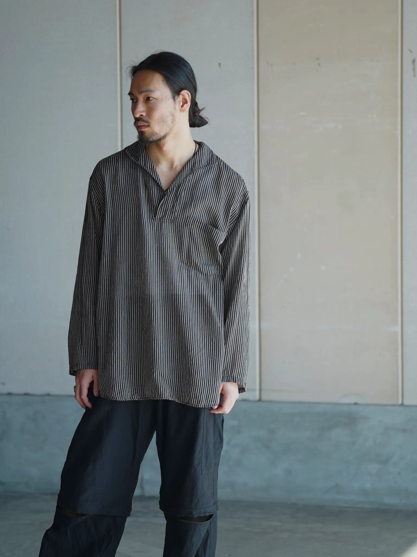 COMOLI | ストライプ スキッパーシャツ STRIPE