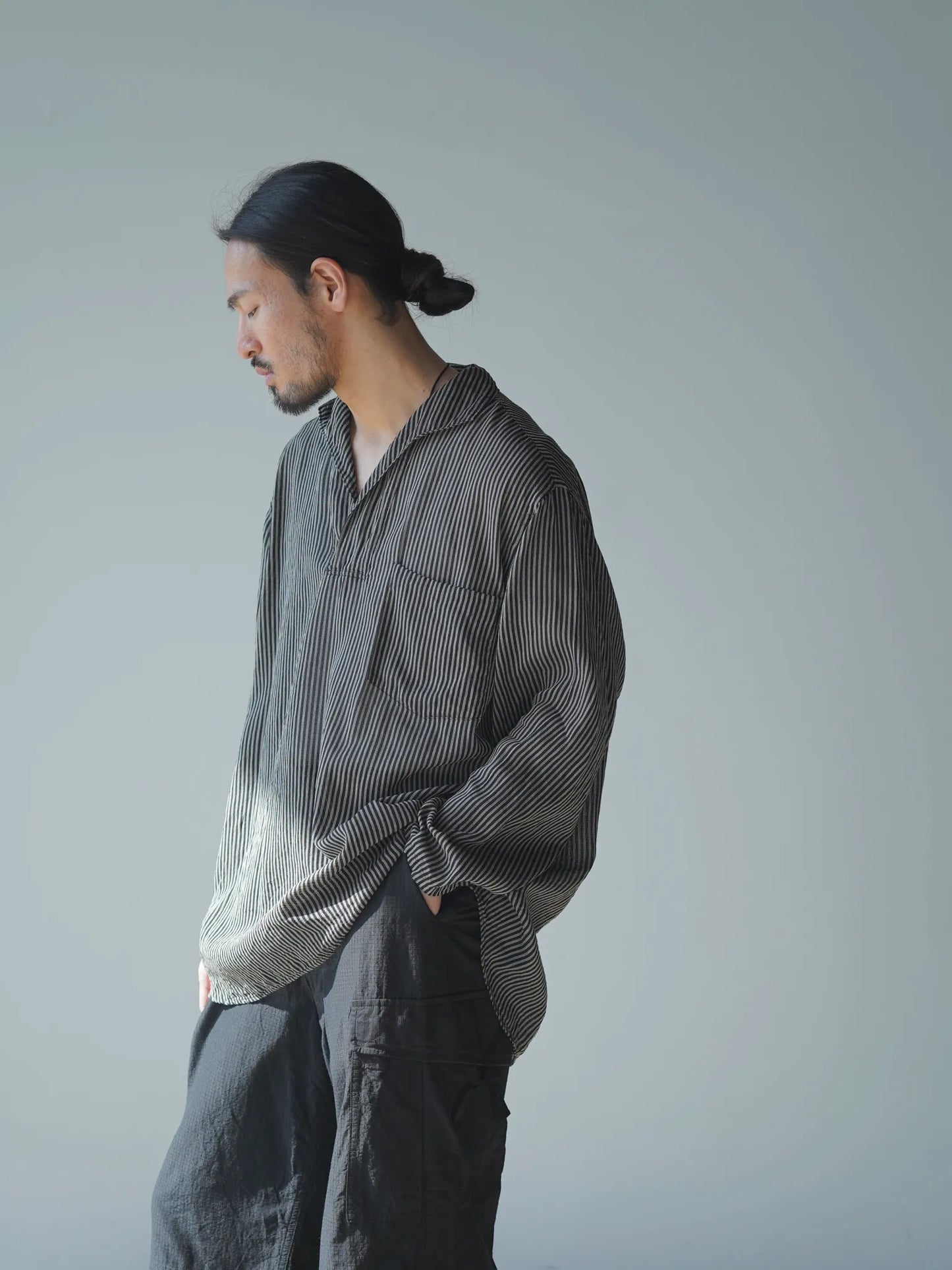 COMOLI | ストライプ スキッパーシャツ STRIPE