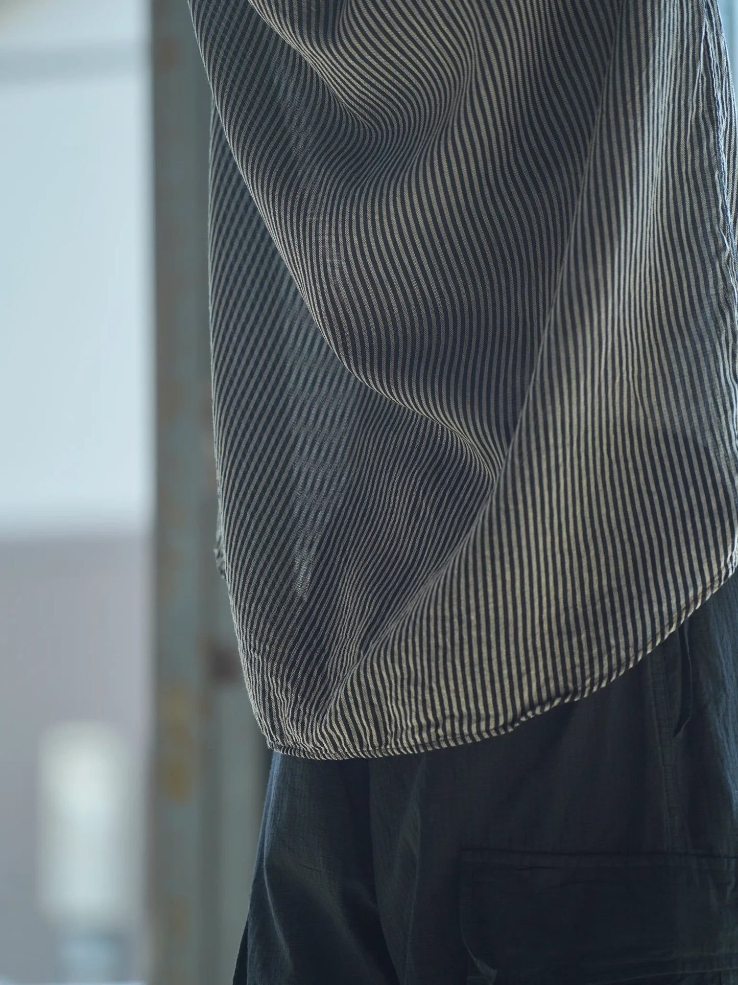 COMOLI | ストライプ スキッパーシャツ STRIPE