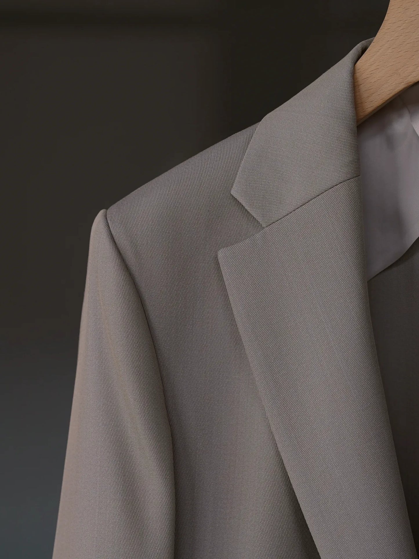 IRENISA | NOTCHED LAPEL SINGLE JACKET GREIGE