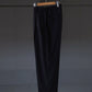 IRENISA | TWO TUCKS TAPERED TROUSERS BLACK